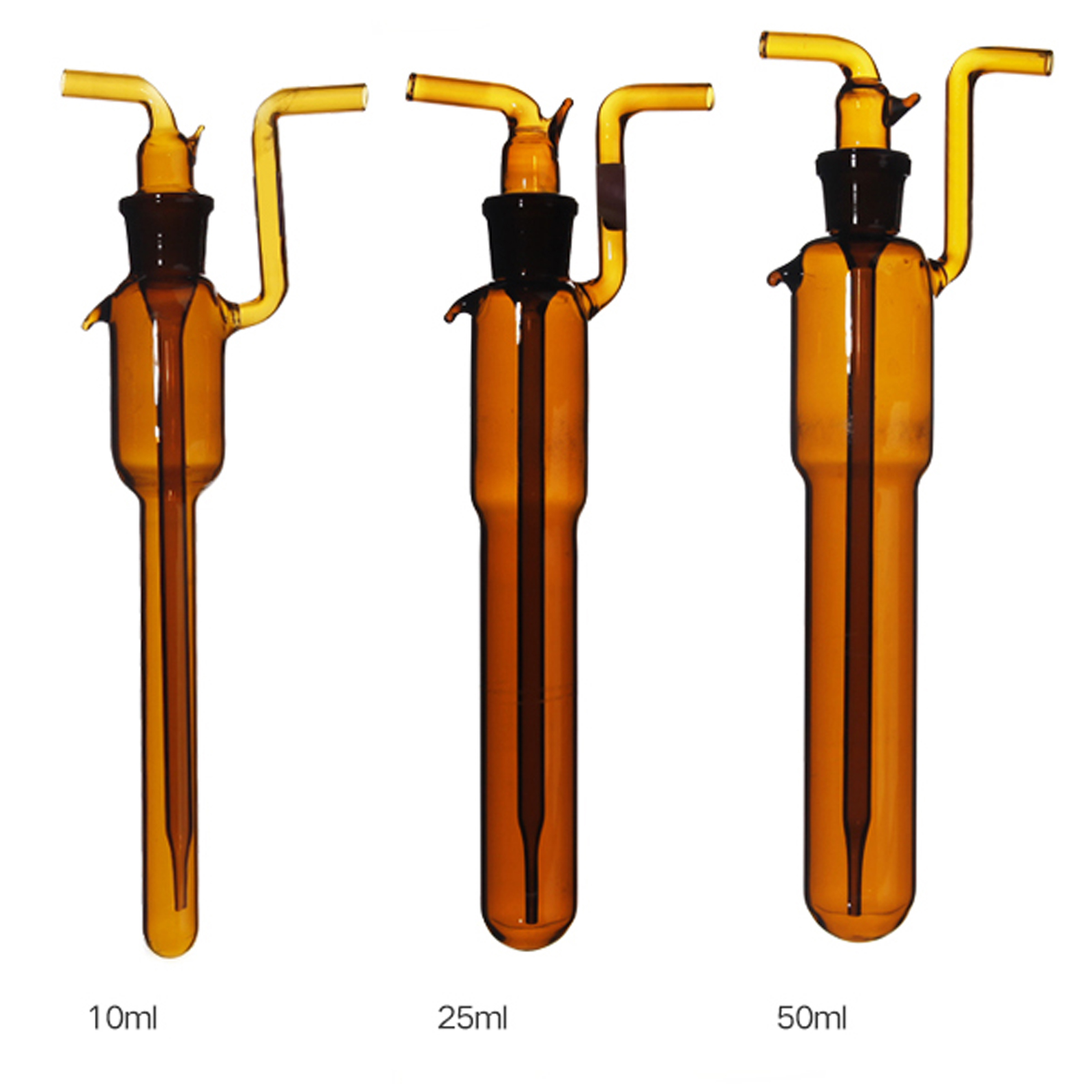 ADAMAS BETA Big Bauer Absorption Tube Glass Bubble Absorption Tube Grinding Mouth Laboratory Gas Sampling Bottle 10ml 25ml 50ml