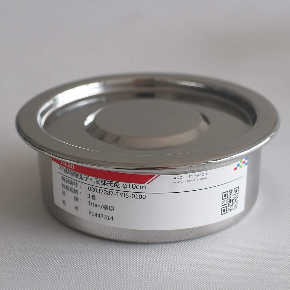 Adamas-Beta Test Sieve Pan and Lid for Chrome Plating Steel Frame φ10cm/4" Diameter Sieve