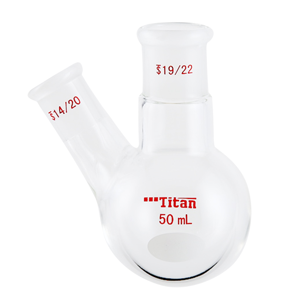 ADAMAS-BETA Two-Necked Flask Lab Glassware Spherical Bottle Round-Bottomed Grind Reaction Flasks 10-2000ml for Distillation Experiment