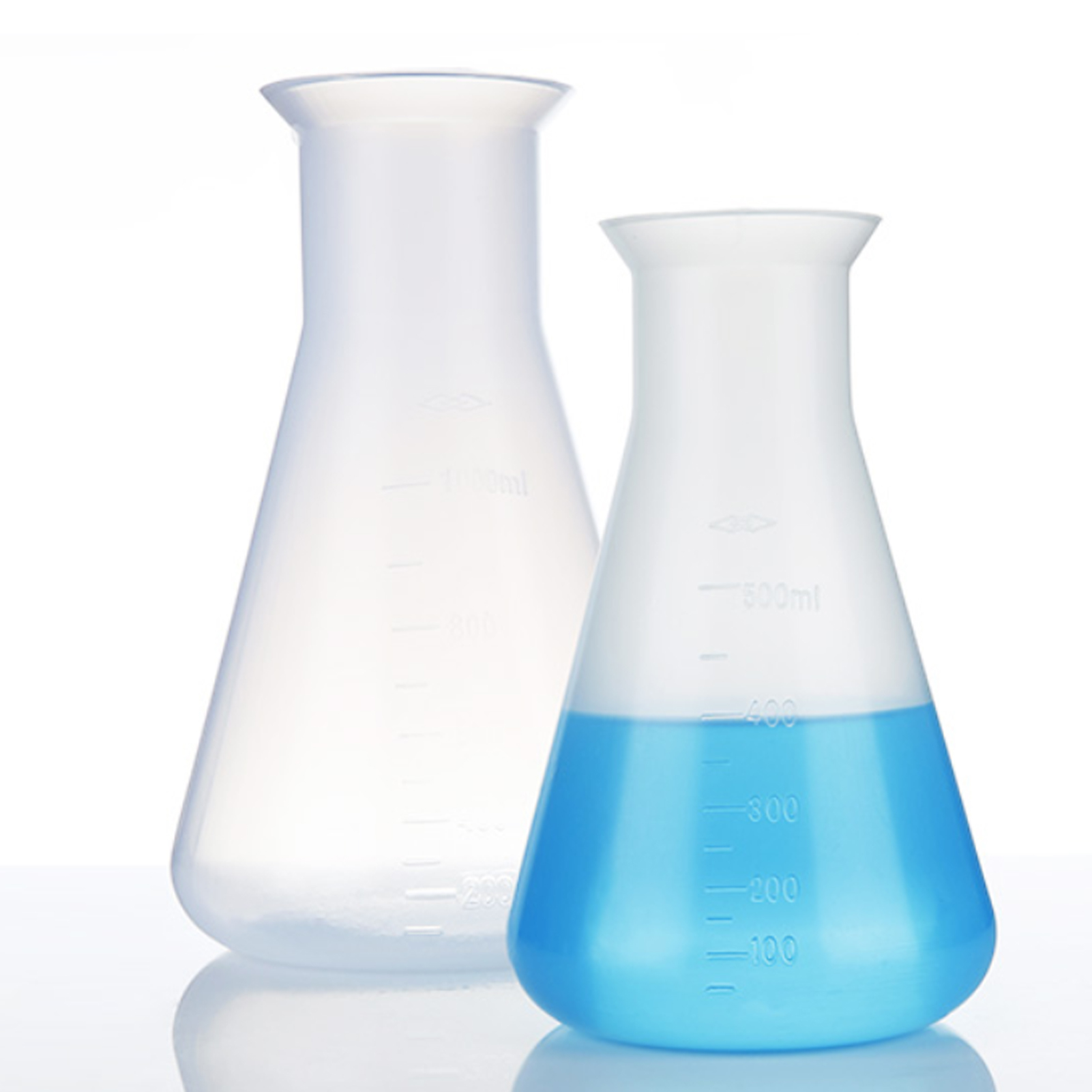 ADAMAS BETA Lab PP Plastic Triangular Flask Graduated Screw Cover/Bell Mouth Laboratory Conical Bottle 50-1000ml Reagent Storage Bottles