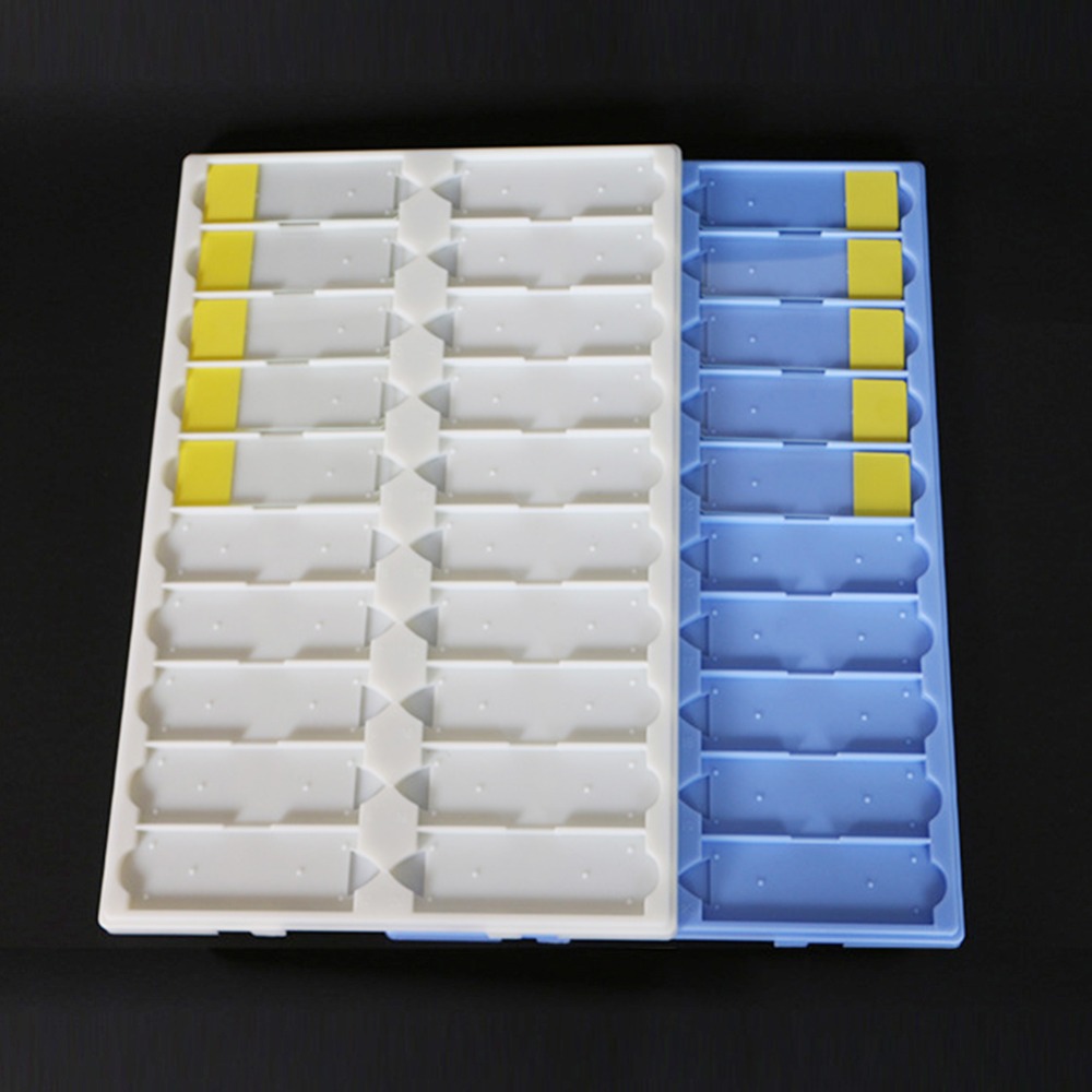ADAMAS BETA Lab Plastic Microscope Slide Drying Board PS Reusable Laboratory Biological Sample Storage Plate Suitable 20 Sheets Standard Slides
