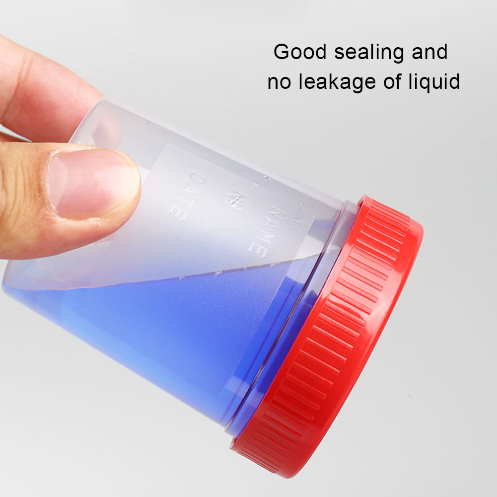 ADAMAS-BETA Wholesale 5-50pcs Disposable Urine Cup with Cover 120ml Graduated Sampling Cups Lab PP Plastic Sputum/Specimen Cups
