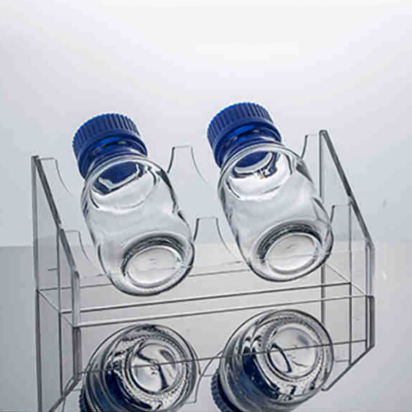 ADAMAS BETA Plexiglass Serum Bottle Inclined Frame 2-Well Laboratory Bottle Rack for 100ML-1000ML Acrylic Storage Holder