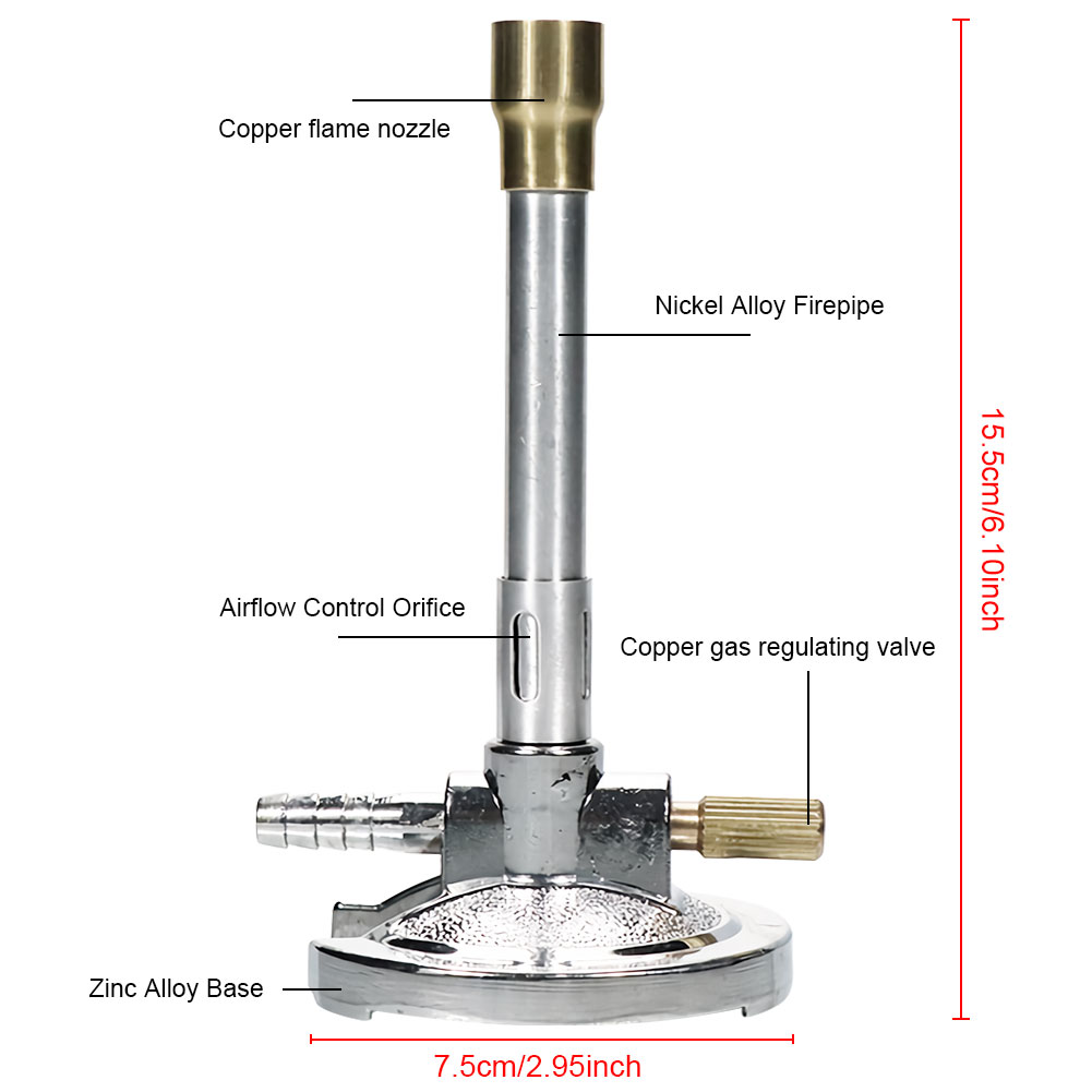 ADAMAS-BETA Bunsen Lamp Laboratory Copper Blowtorch Natural Gas Blowtorch for Heating/Metal Smelting Experiment