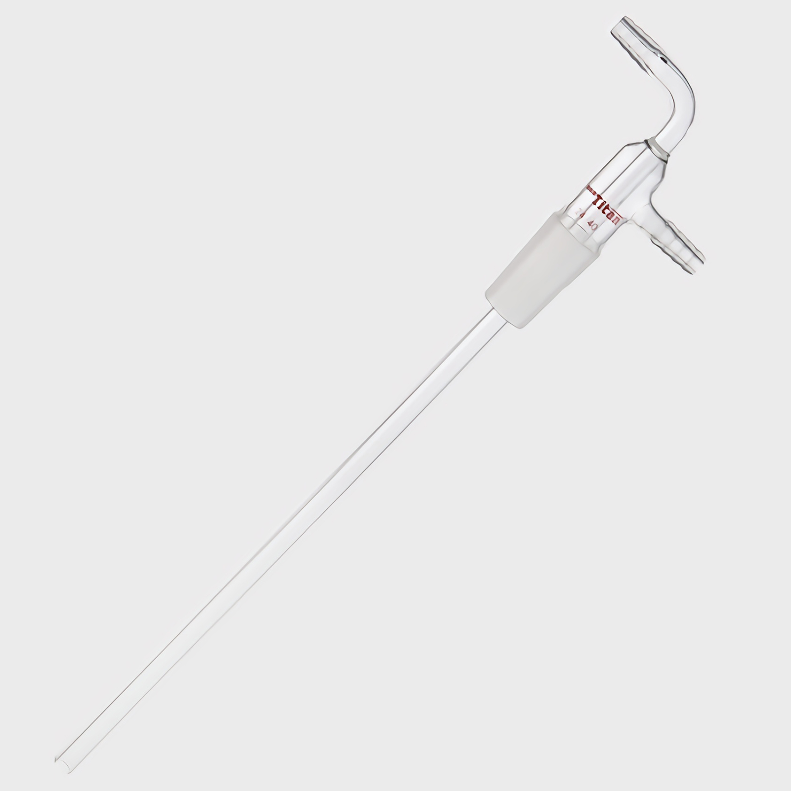 ADAMAS-BETA Glass Gas/Liquid Input Connector 75mm/250mm Air Extraction Joint with Pagoda Branch Pipe Grinding Mouth 24/40 Lab Tubes