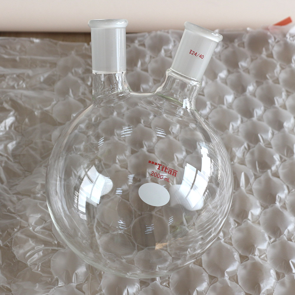 ADAMAS-BETA Two-Necked Flask Lab Glassware Spherical Bottle Round-Bottomed Grind Reaction Flasks 10-2000ml for Distillation Experiment