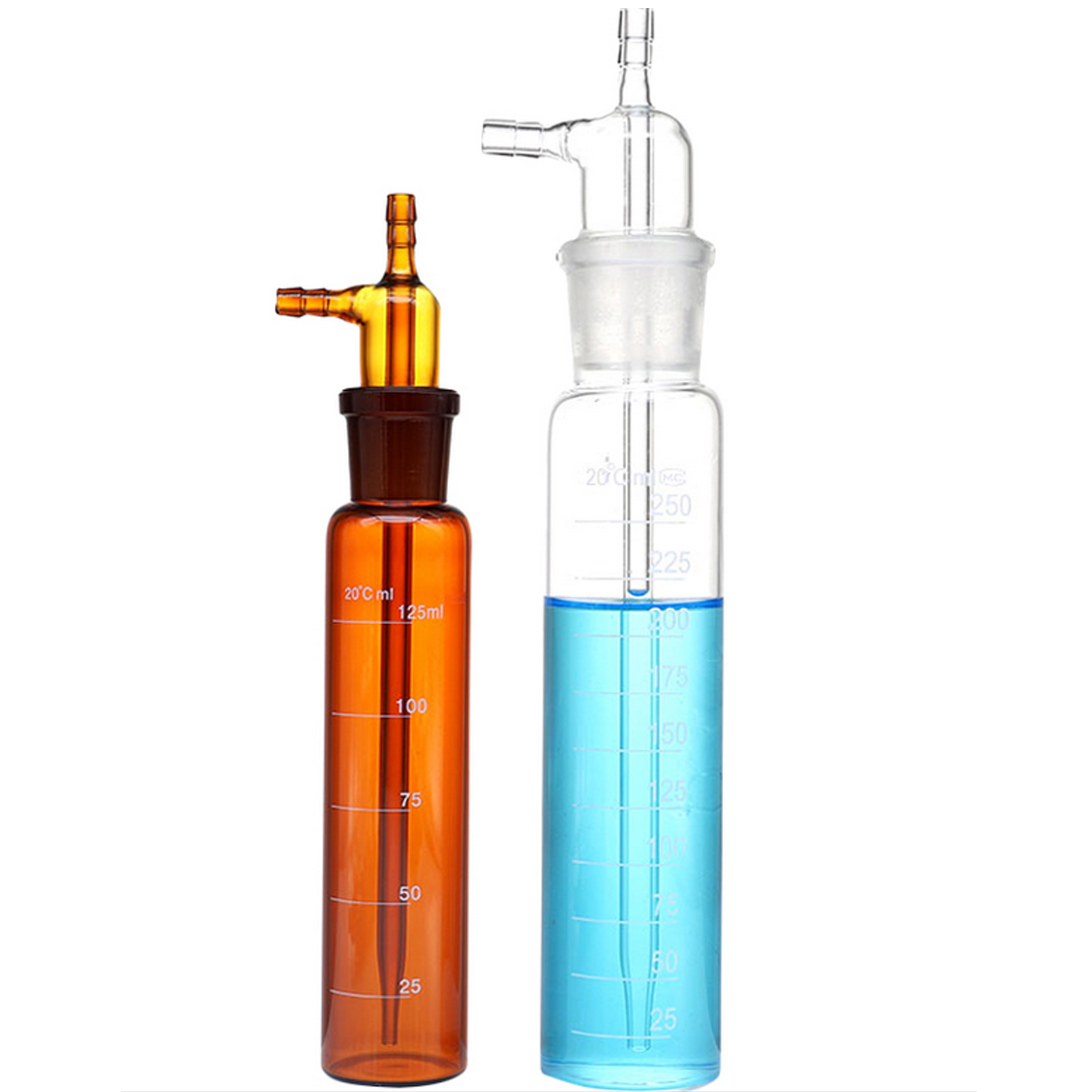 ADAMAS BETA Impact Glass Absorption Bottle 10-250ml Graduated Grinding Mouth Laboratory Impact Absorber Sampling Bottle