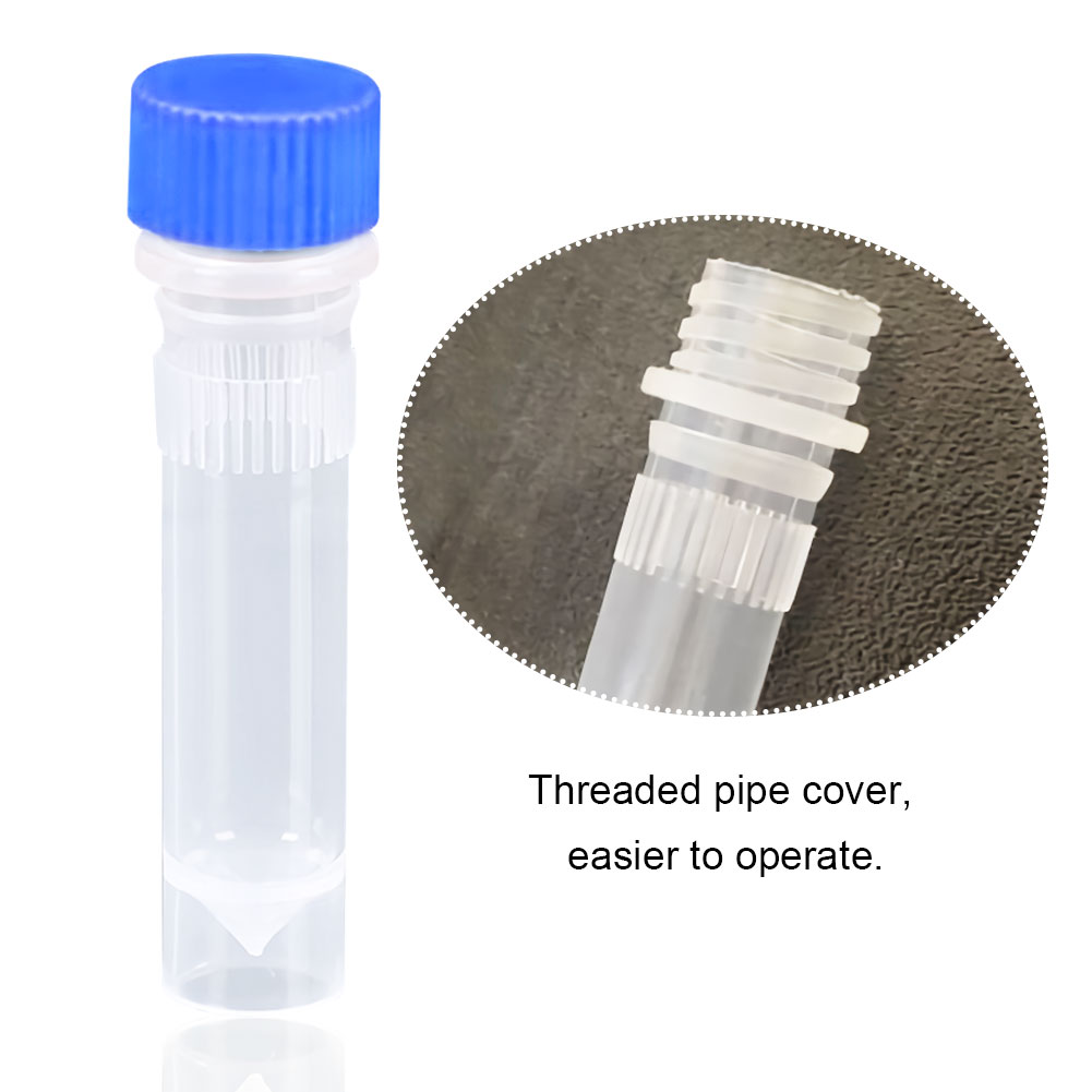 ADAMAS-BETA 20pcs/Lot Laboratory Screwed Freezing Tube 1.5ml 2.0ml Vertical Cryopreservation Tube with Cover PP Plastic Sampling Tubes 