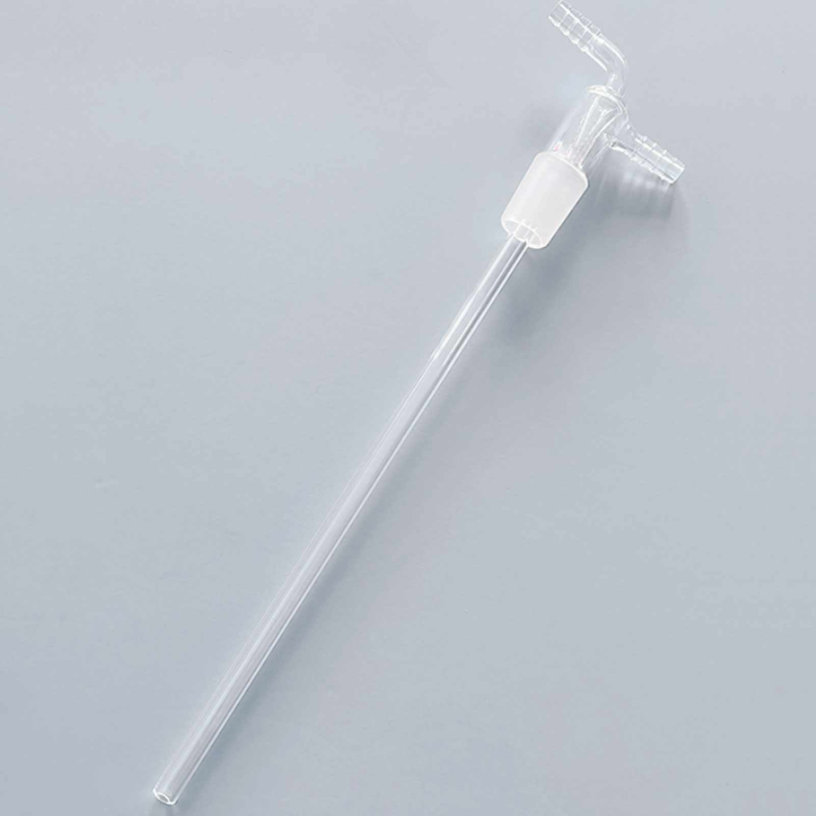 ADAMAS-BETA Glass Gas/Liquid Input Connector 75mm/250mm Air Extraction Joint with Pagoda Branch Pipe Grinding Mouth 24/40 Lab Tubes