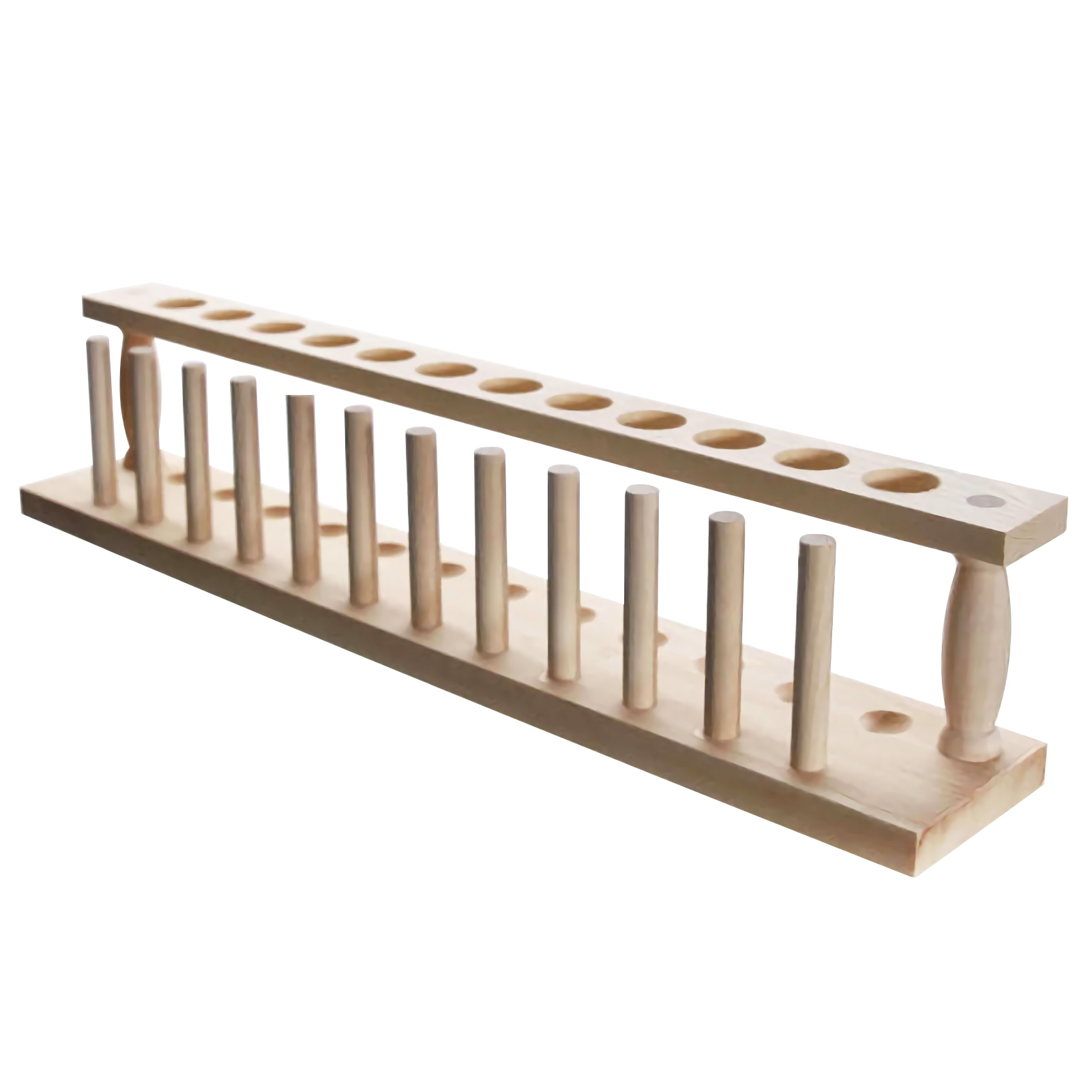 ADAMAS BETA Wooden Test Tube Rack 6-12Well with Stand Sticks Hole Diameter 22mm for Laboratory Tube Storage/Drying Holder