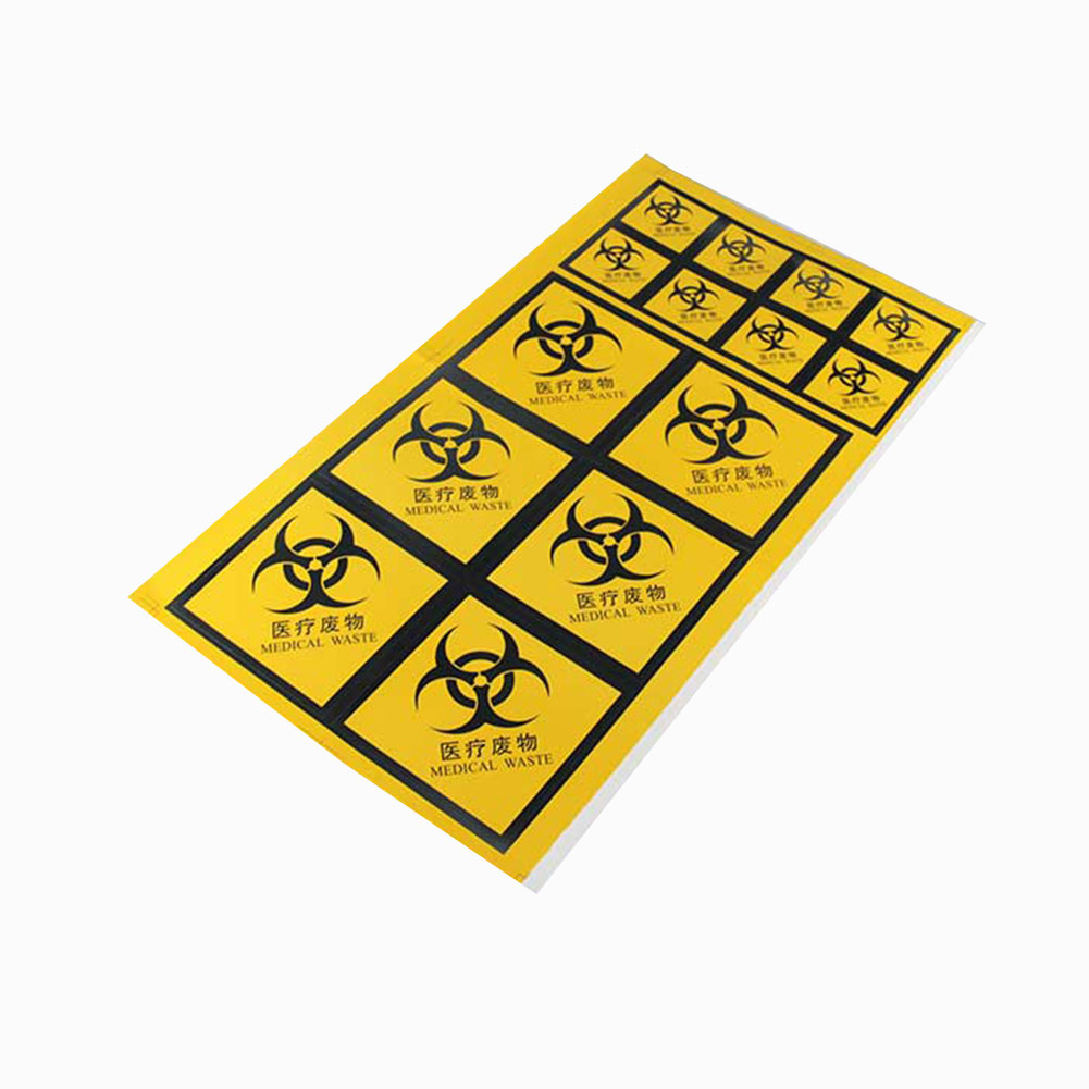 ADAMAS-BETA Warning Signs Strip Sticker Pathological Infectious Chemical Damaged Waste Stickers Waste Warning Signs