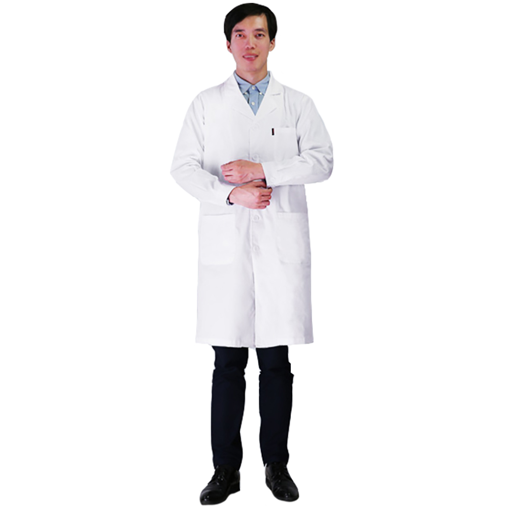 ADAMAS BETA Men's Lab White Coat 100% Cotton Thin Style Single Breasted Long Sleeve Women's Nurse Uniform Laboratory Overcoat with Pockets