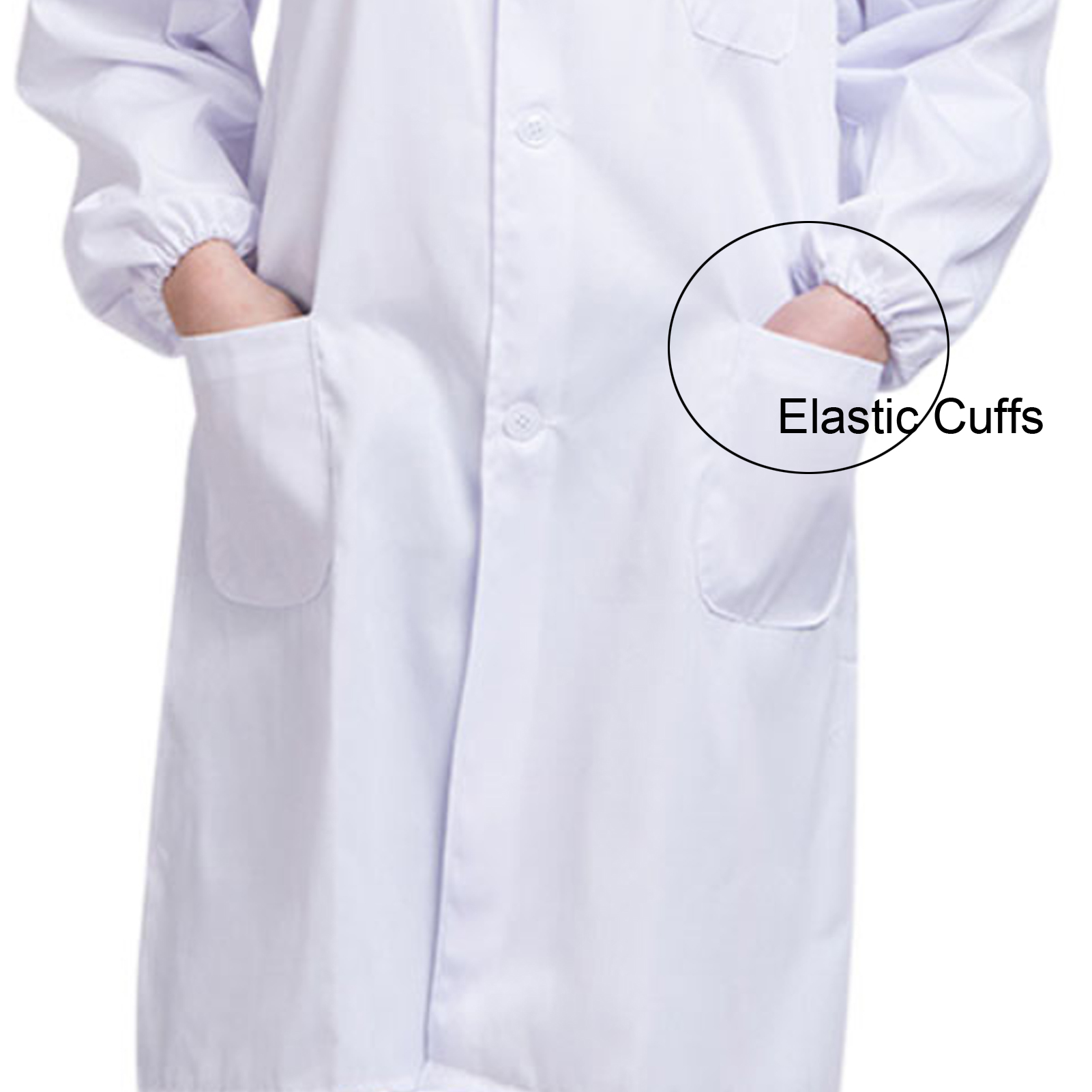 ADAMAS-BETA Lab White Coat Long Sleeve 100% Cotton Adult Unisex Cleaning Uniforms Thin Nurse Clothes Pharmacy/Workshop Overalls S-XXL