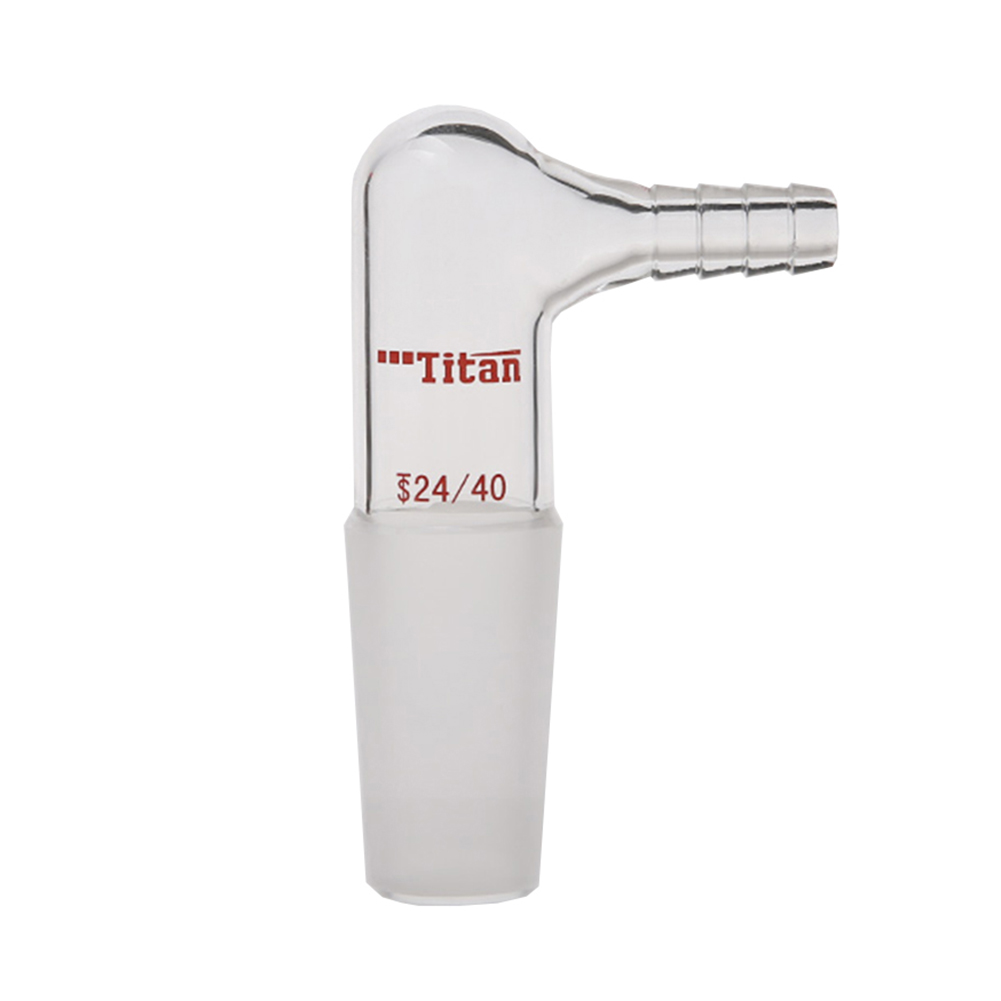 ADAMAS-BETA Space Saving Air Extraction Joint High Borosilicate Glass Laboratory Glass Connector Grinding With Branch Nozzle 90 Degree Bent Inlet Adapter