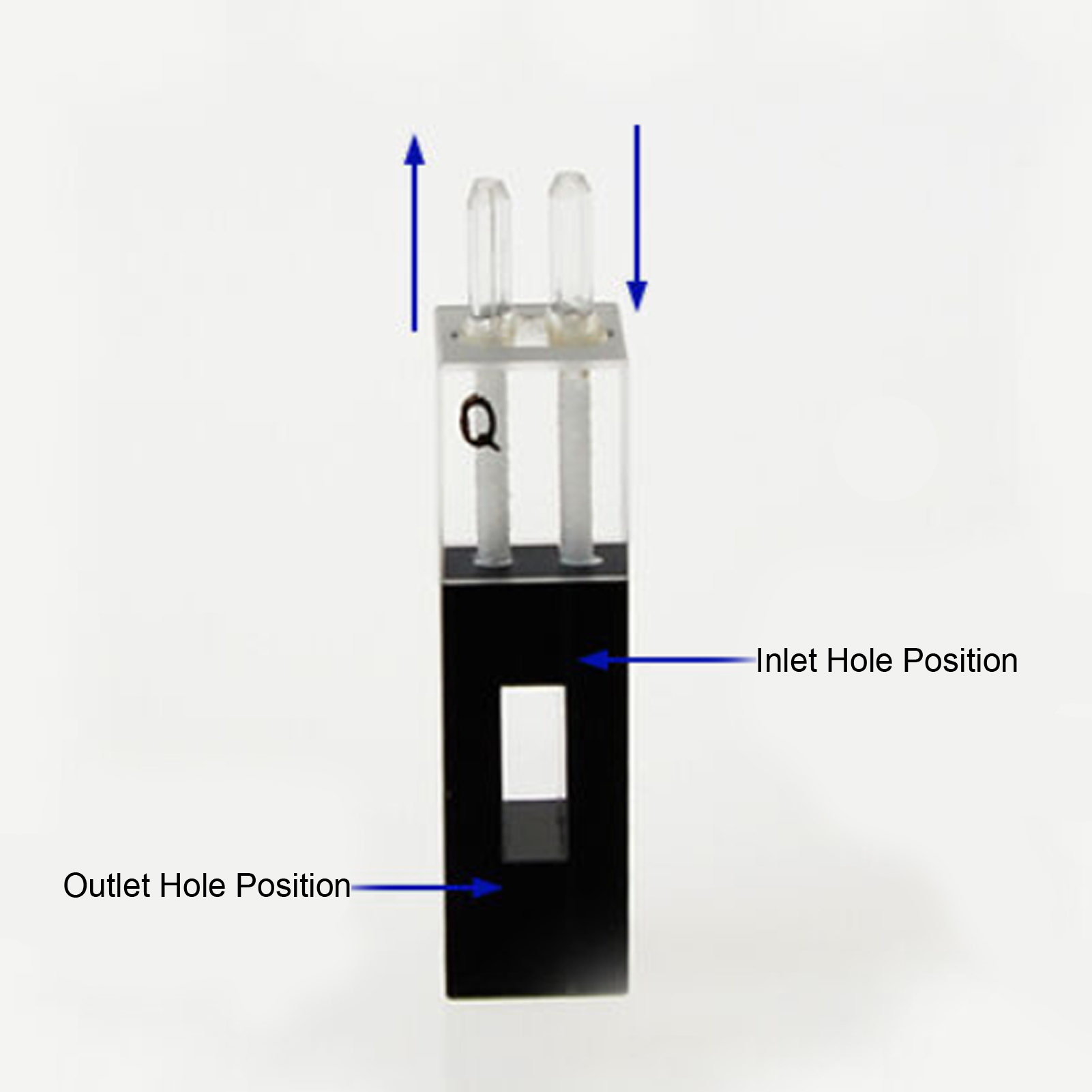 ADAMAS-BETA Laboratory Dark Flow Cuvette Quartz 1/2 Black-White Flow Cuvette Optical Path 5-30MM Square/Round Hole Flow-Tank Colorimetric Cup