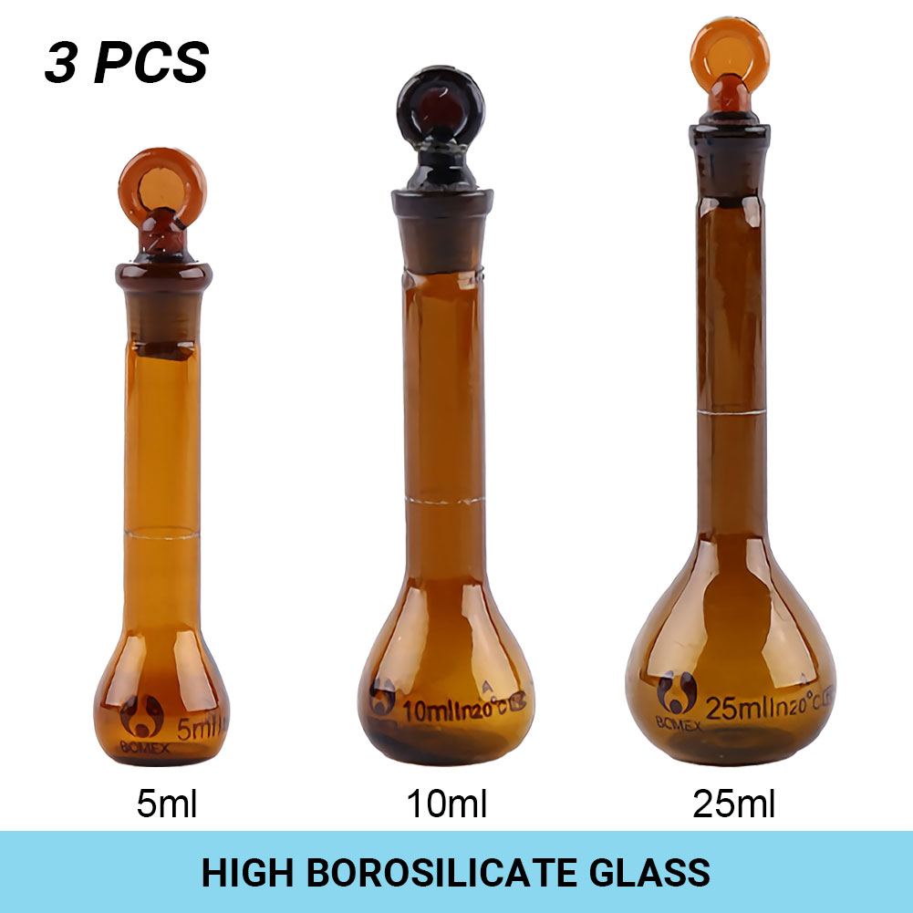 ADAMAS BETA Volumetric Flask with Stopper Amber 5-2000ml Lab Glassware Laboratory Long Neck Reagent Storage Bottle Glass Plug