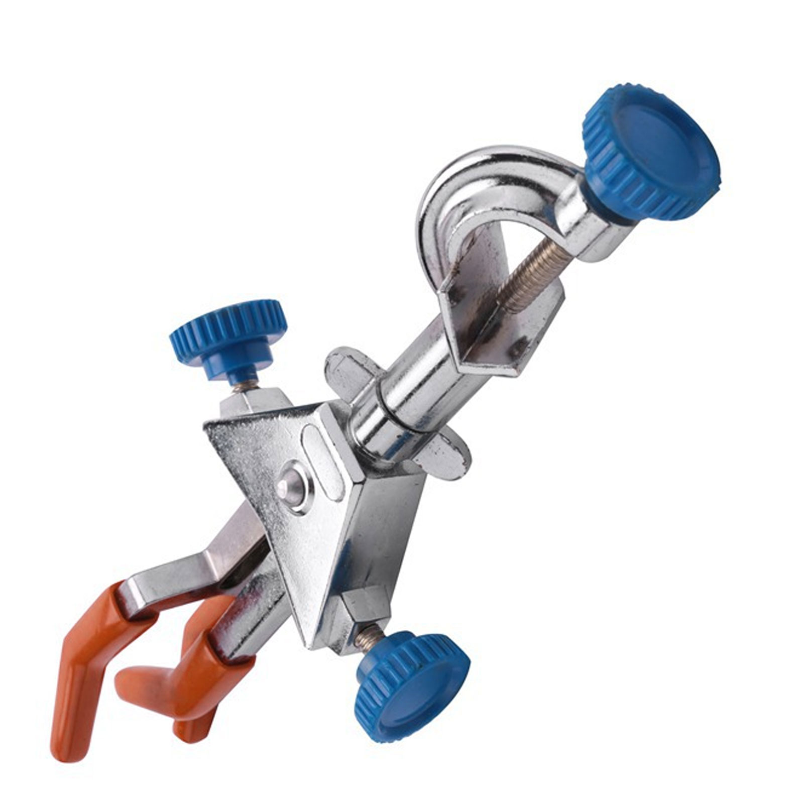 ADAMAS BETA Lab 3-Claw Multipurpose Clamp Alloy Electroplated/Sprayed Double-adjusting Direction Clips with Top Wire Laboratory Multi-function Clamp