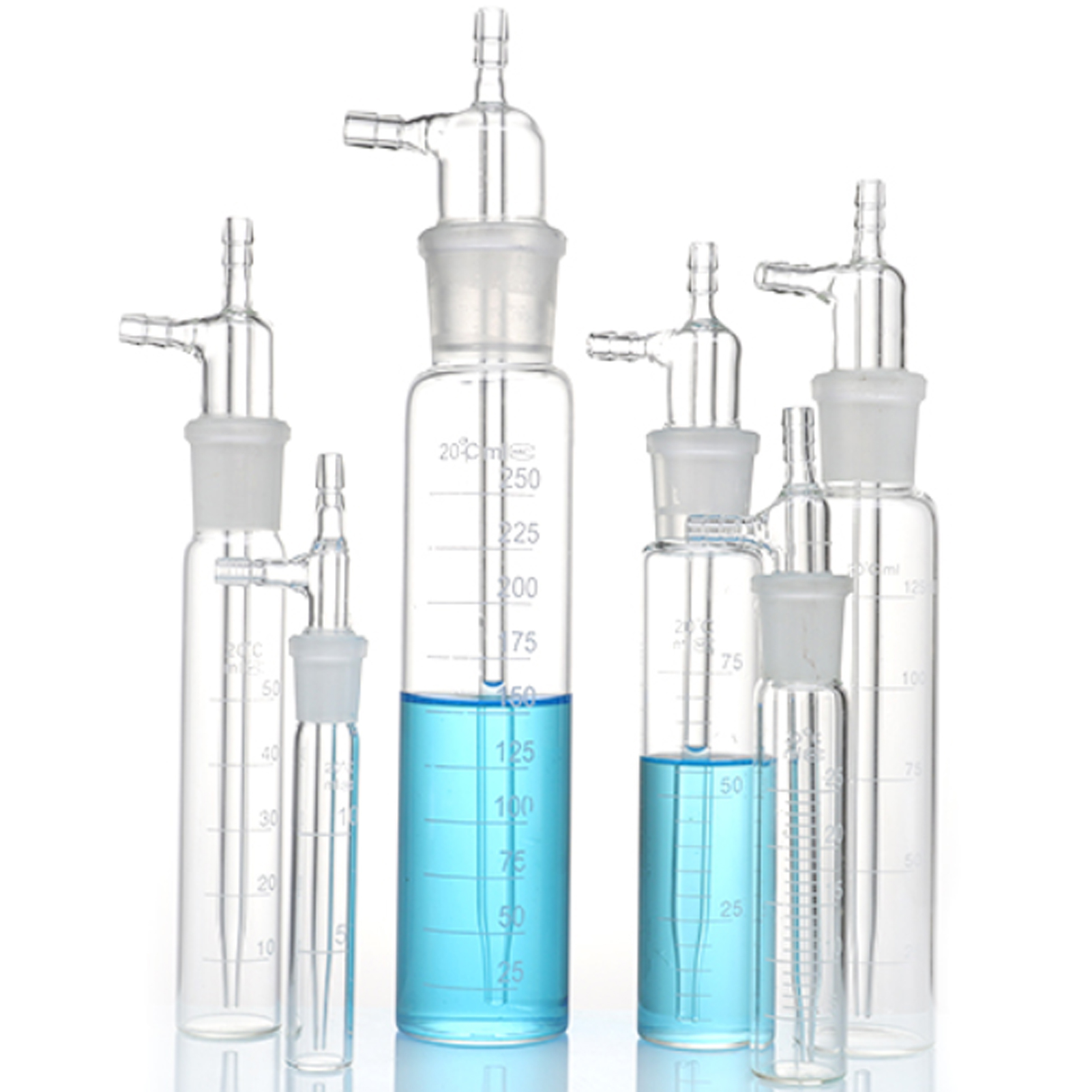 ADAMAS BETA Impact Glass Absorption Bottle 10-250ml Graduated Grinding Mouth Laboratory Impact Absorber Sampling Bottle