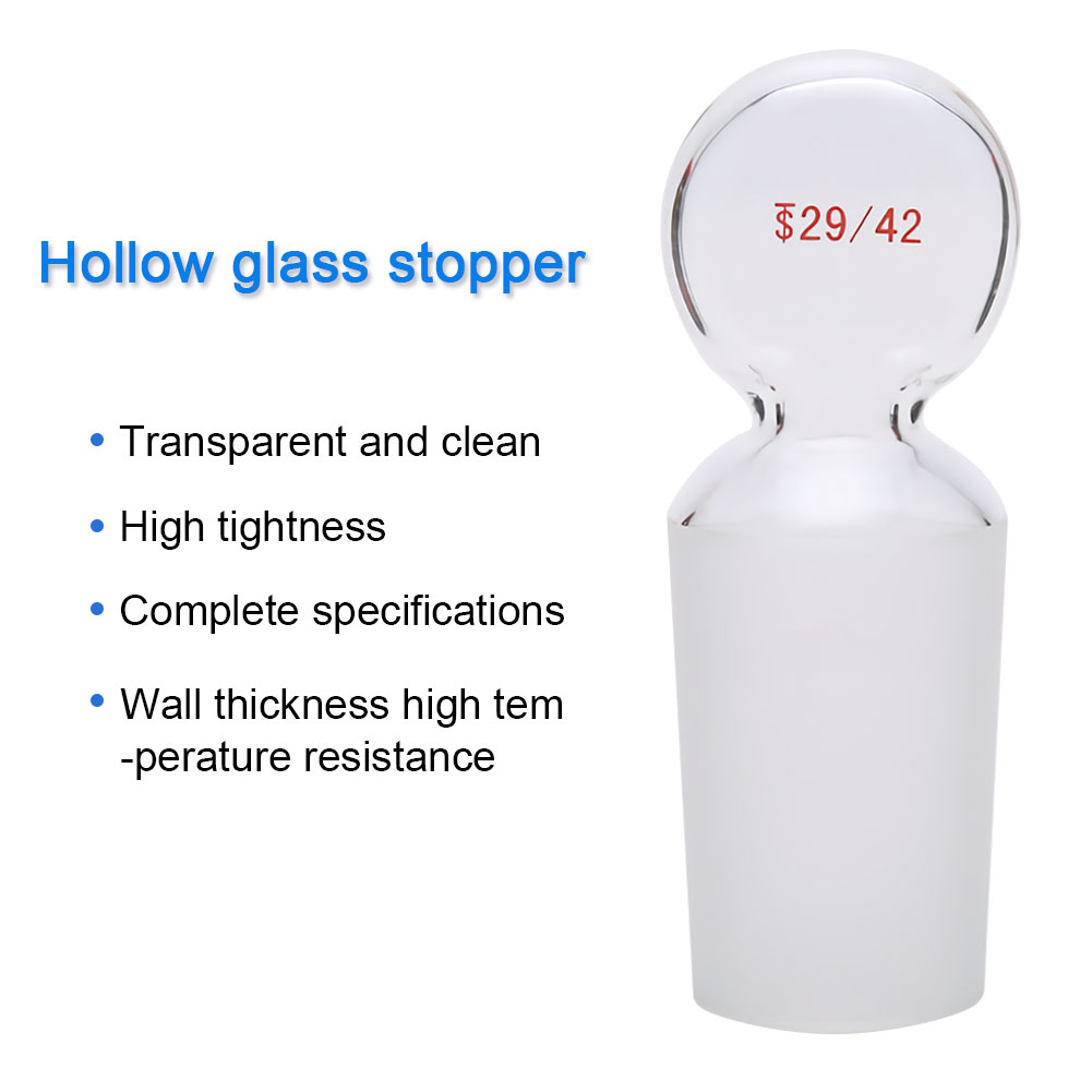 ADAMAS-BETA Lab High Borosilicate Glass Stopper Hollow with Handle Grinding Mouth Glass Plugs 29#,34#,45# Sealing Stopper