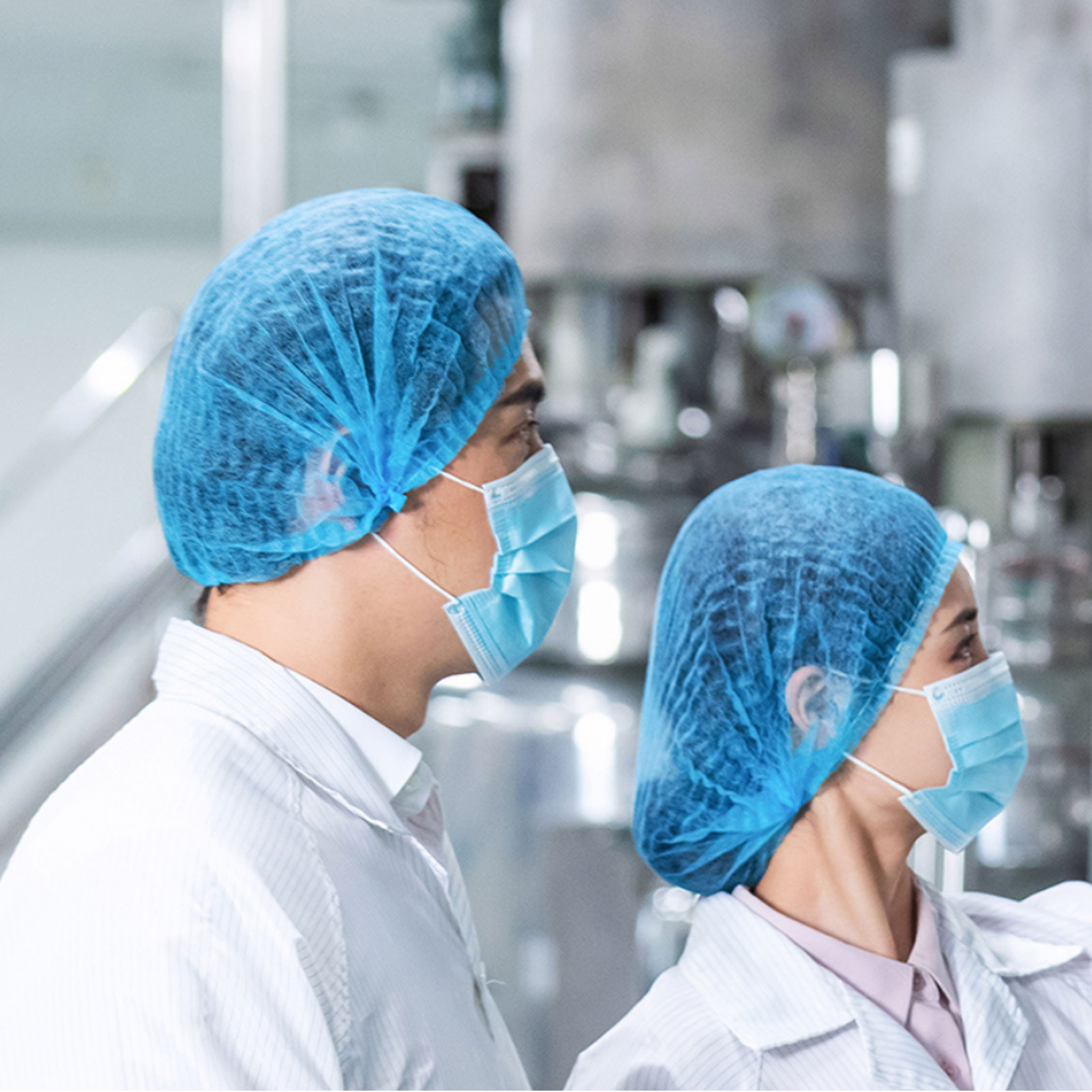 ADAMAS-BETA Double-strand Non-woven Fabric Bar Cap Disposable Cleaning Headgear Laboratory Breathable Dust-free Caps