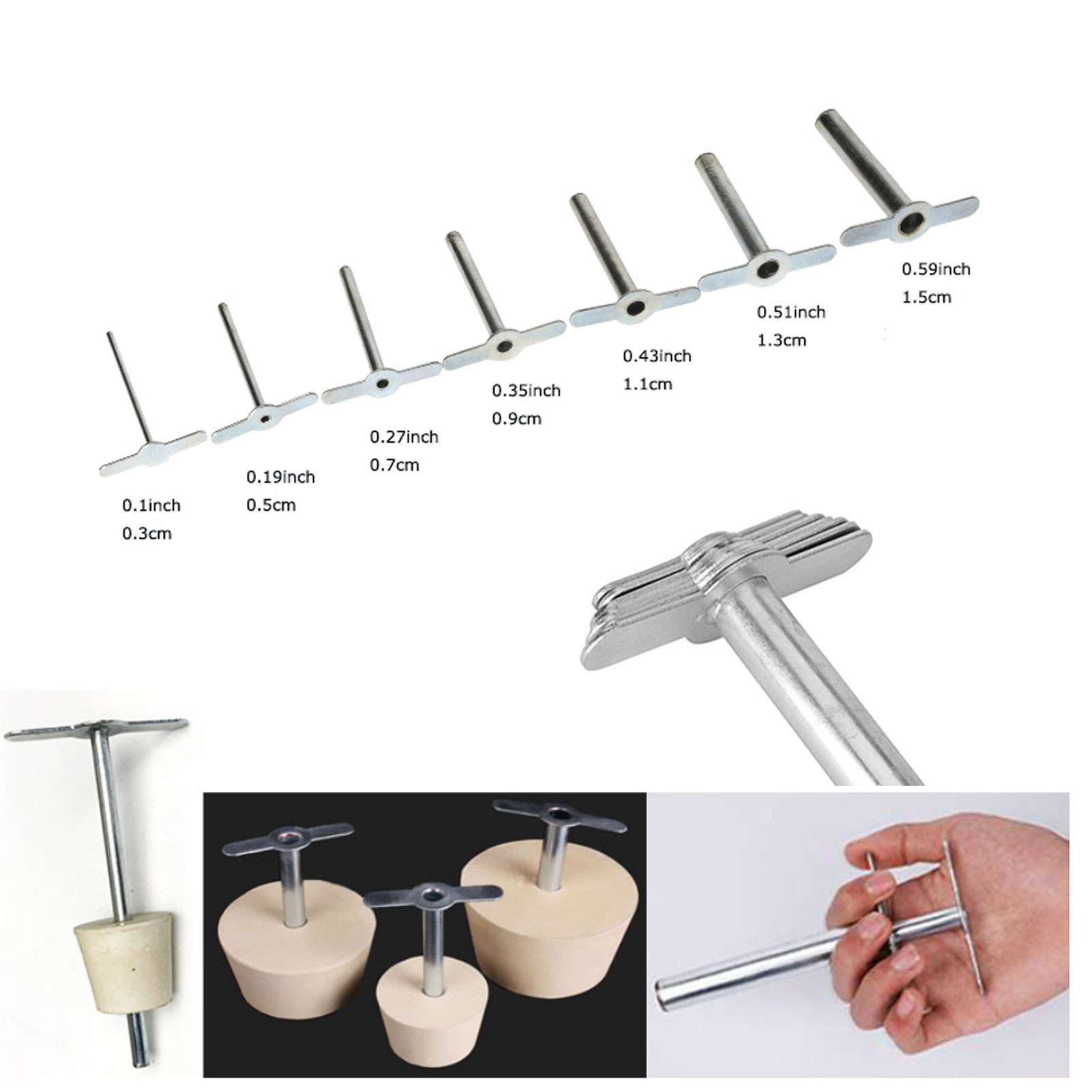 ADAMAS-BETA Lab Manual Hole Puncher Drill for Laboratory Rubber Stopper Cutter Metal Durable Rubber-Plug Drilling Tool