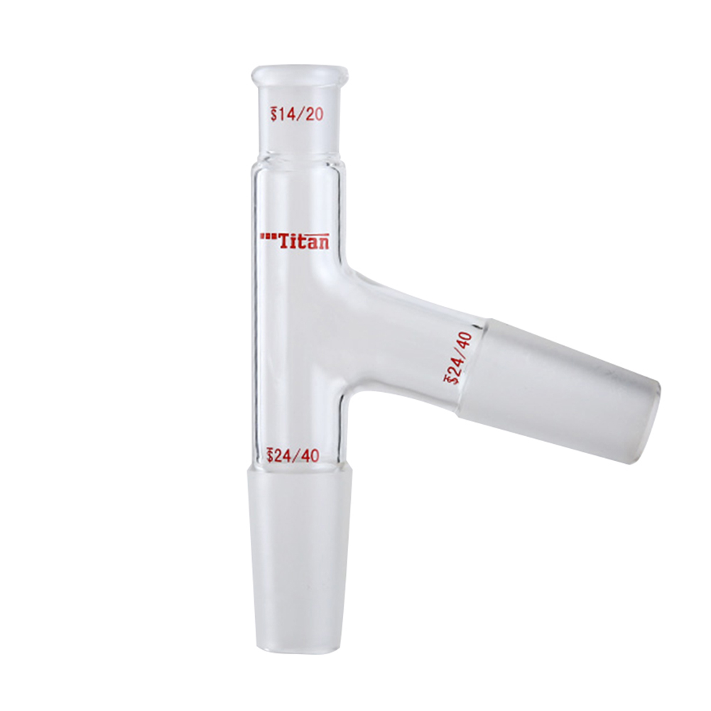 ADAMAS-BETA Laboratory Glass Supplies 75° Glass Head 3-Grind Chemistry Experiment Common Distillation Flask/Tube Connetor