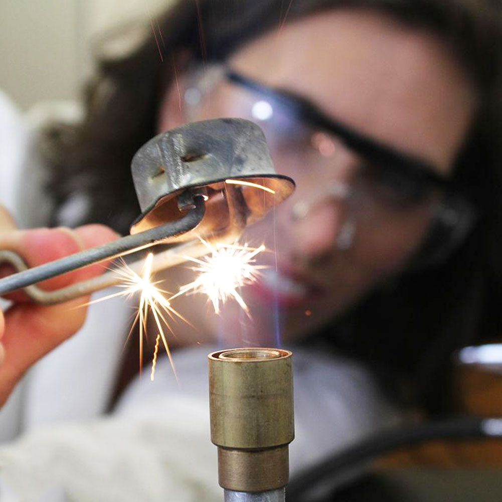 ADAMAS-BETA Bunsen Lamp Laboratory Copper Blowtorch Natural Gas Blowtorch for Heating/Metal Smelting Experiment