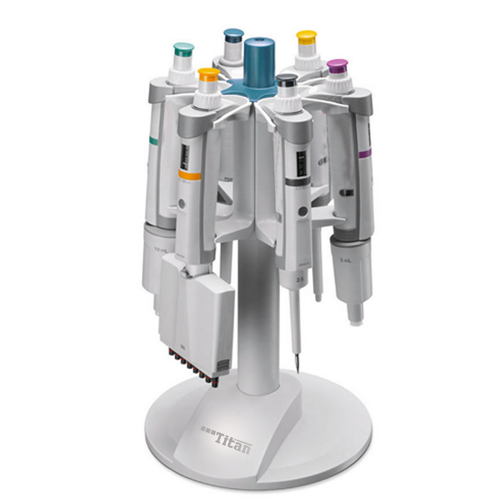 ADAMAS-BETA Lab Rotary Pipette Rack Multipette Storage Holder Non Removable Disc Base Plastic Laboratory Stander for 6pcs Pipettes