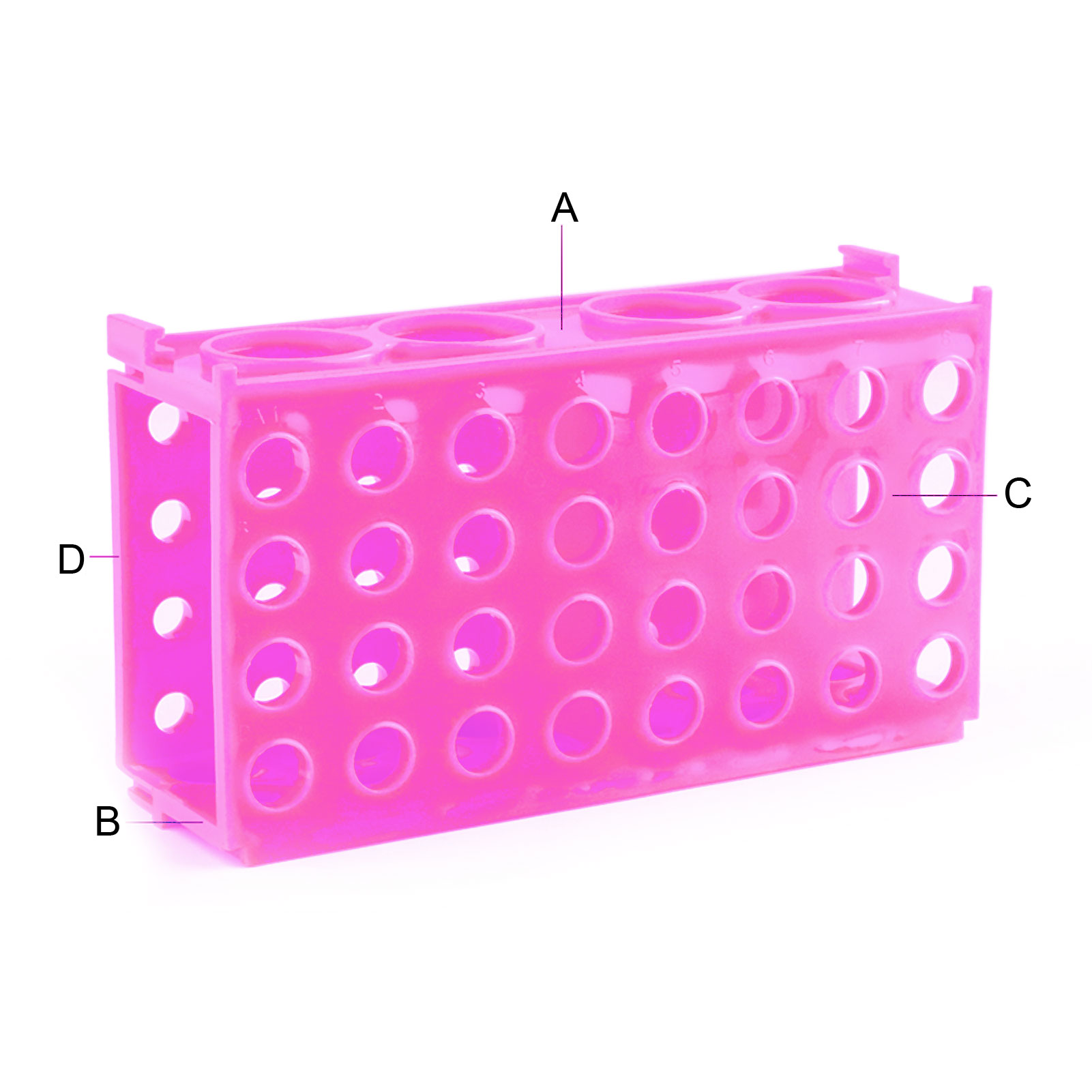 ADAMAS BETA PP Multi-Purpose Test Tube Rack 80-Well Four-sided Detachable Centrifuge Tube Stand Laboratory Cryovials Storage Holder