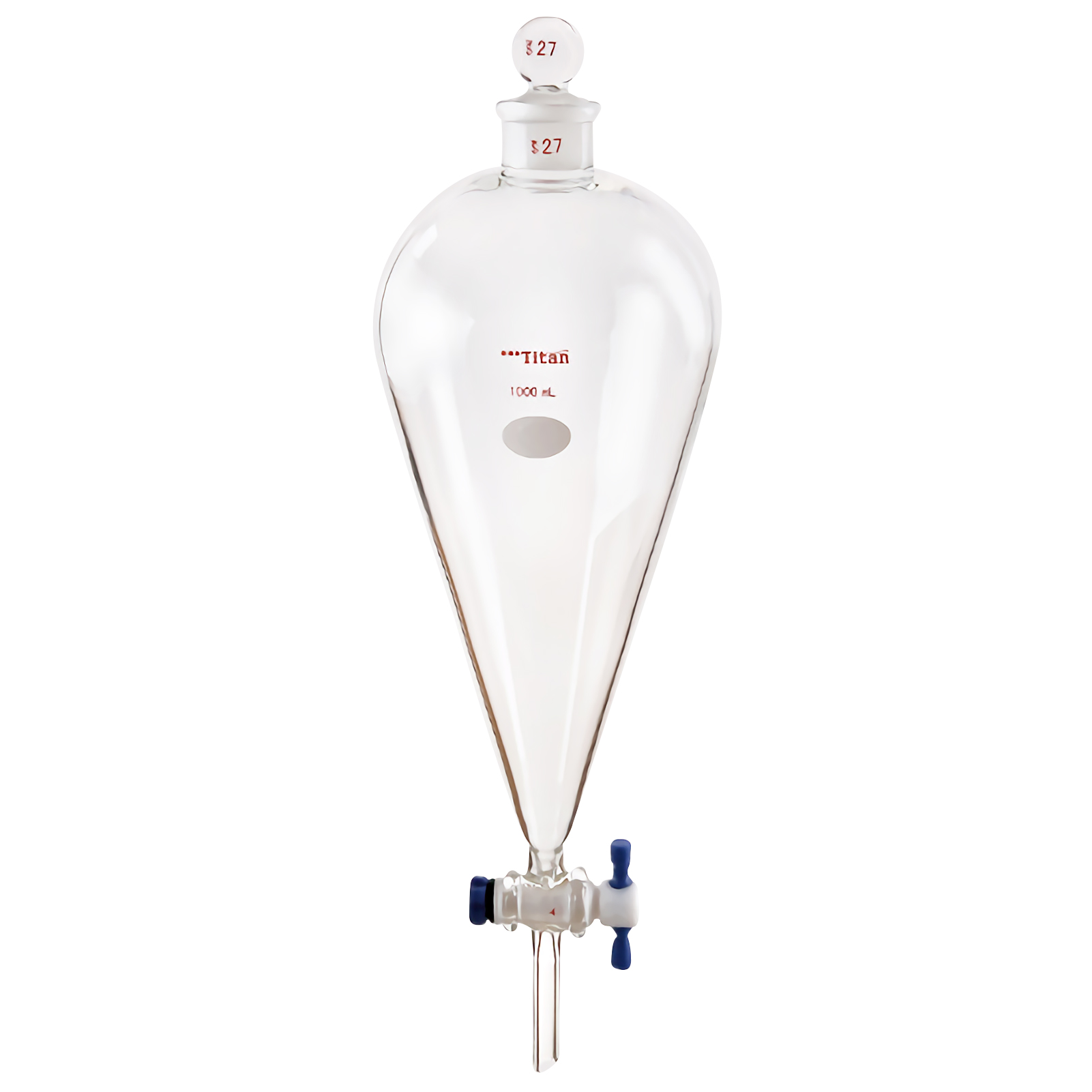 ADAMAS BETA Glass Separating Funnel Laboratory Funnels with Top Plug PTFE/Glass Cock Grinding Mouth 60-1000ml Pear-Shape Lab Filters