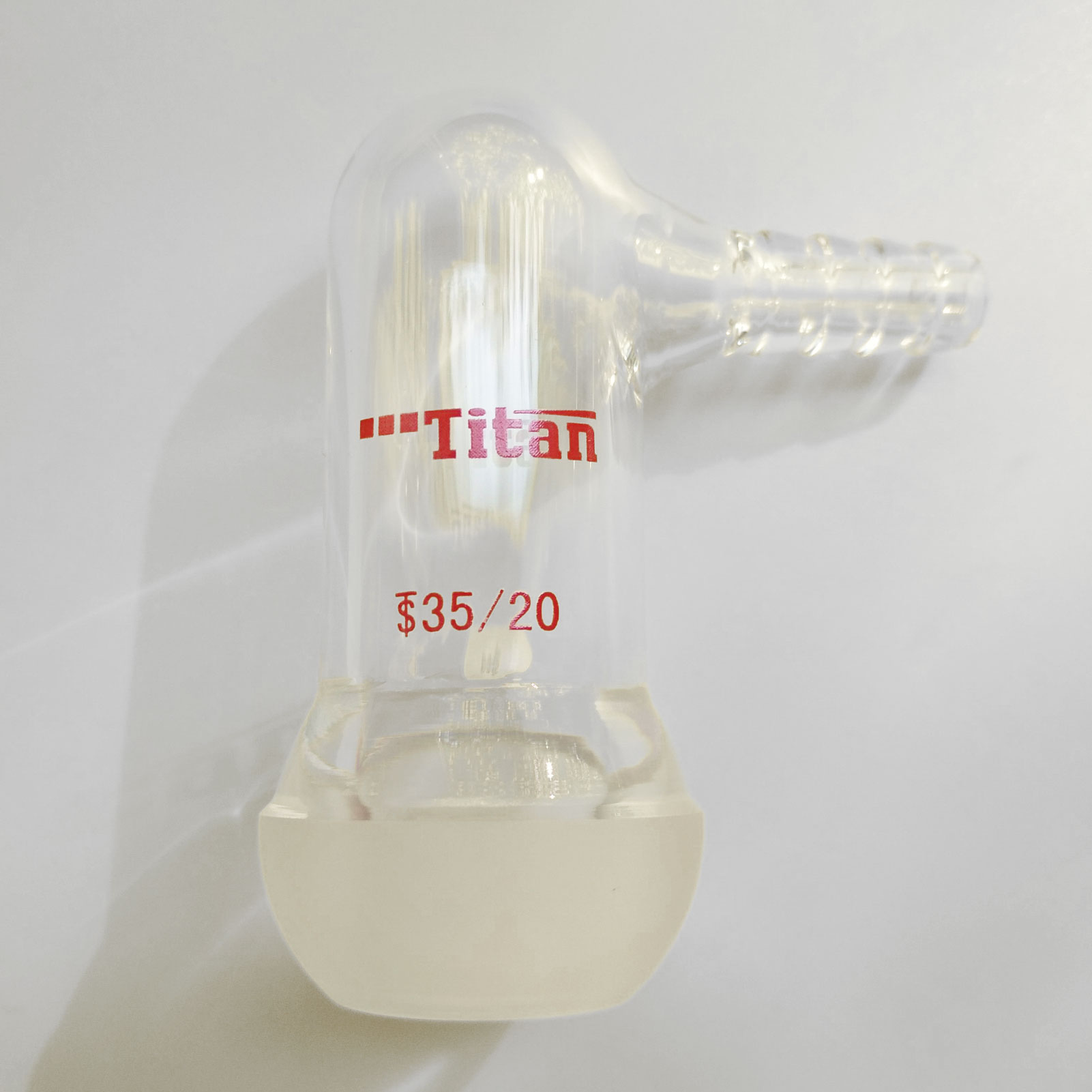 ADAMAS-BETA Space Saving Air Extraction Joint High Borosilicate Glass Laboratory Glass Connector Grinding With Branch Nozzle 90 Degree Bent Inlet Adapter