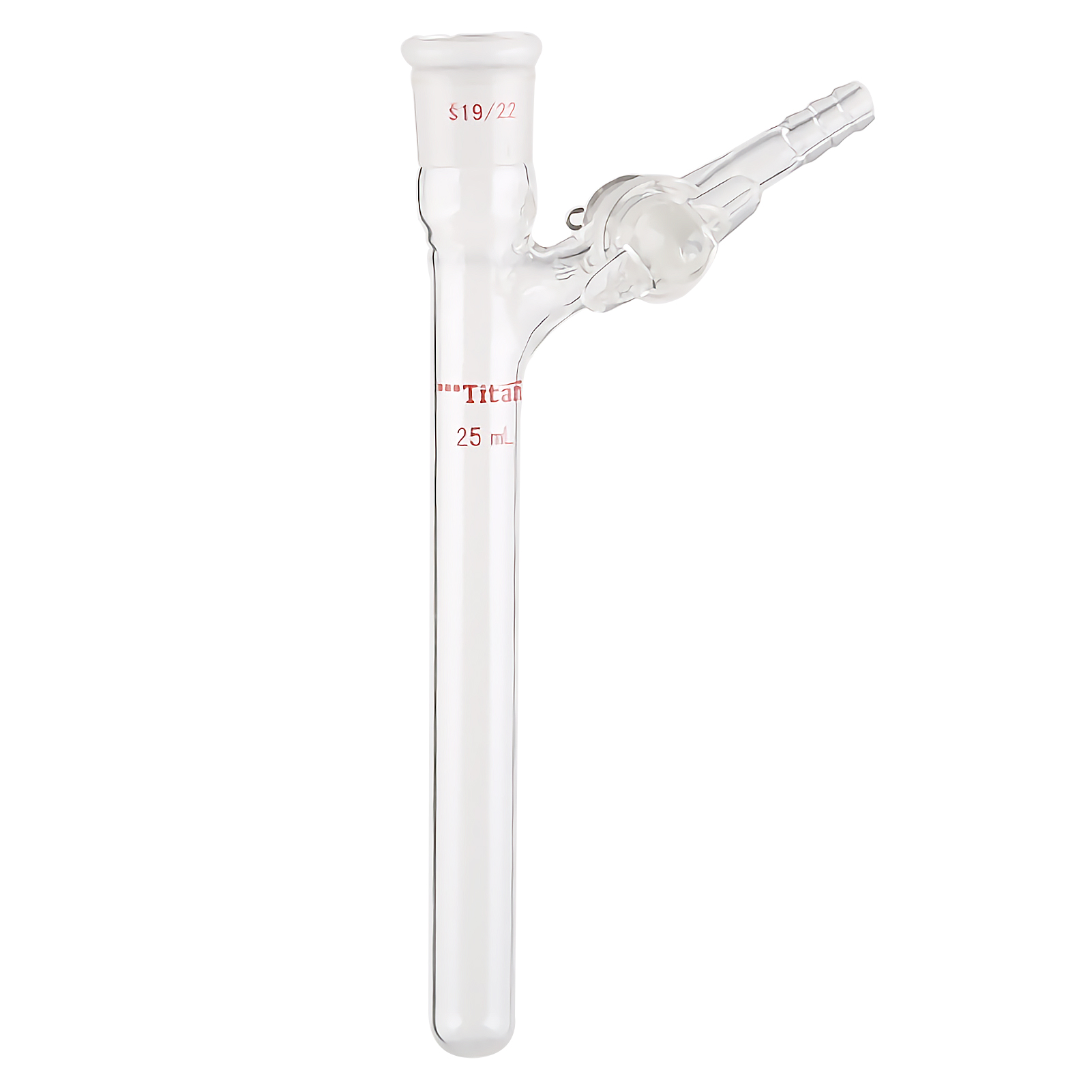 ADAMAS-BETA Glass Thick Wall Two-way Reaction Tubes with Branch Pipe Glass Stopcock Grinding Mouth 10-50ml  Lab Glassware Experiment Supplies