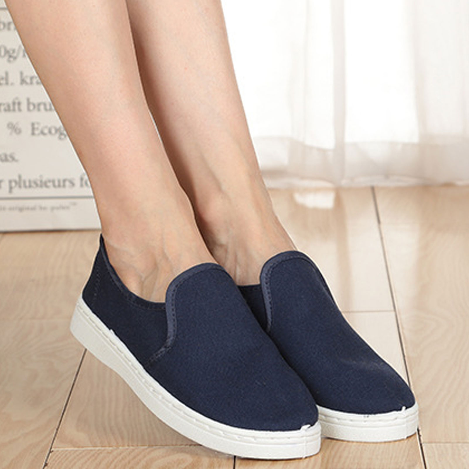 ADAMAS BETA Laboratory Anti-static Medium Towel Shoes Full Top Canvas Shoes Elastic Mouth PU Flat Sole Dust-free Cleaning Shoes for Workshope