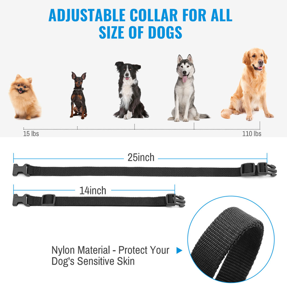 ADAMAS-BETA Dog Training Collar Adjustable Dog Shock Collar with Remote Beep for Small Medium Large Dog Remote Range LED Indicator 