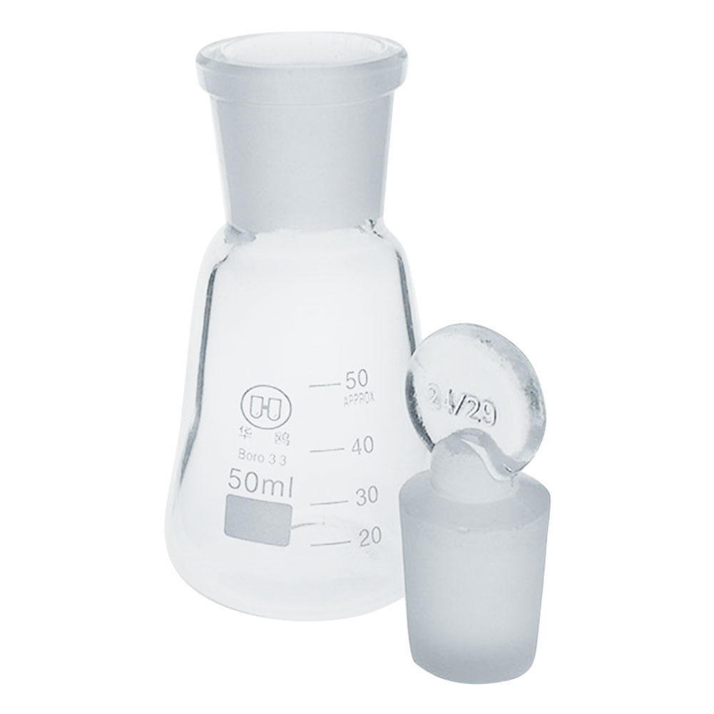 ADAMAS-BETA Lab Glass Triangular Beaker Erlenmeyer Flask with Stopper Narrow Mouth/Wide Neck 25ml-1000ml Micro Erlenmeyer Flask 10ml (Pack of 6/12)