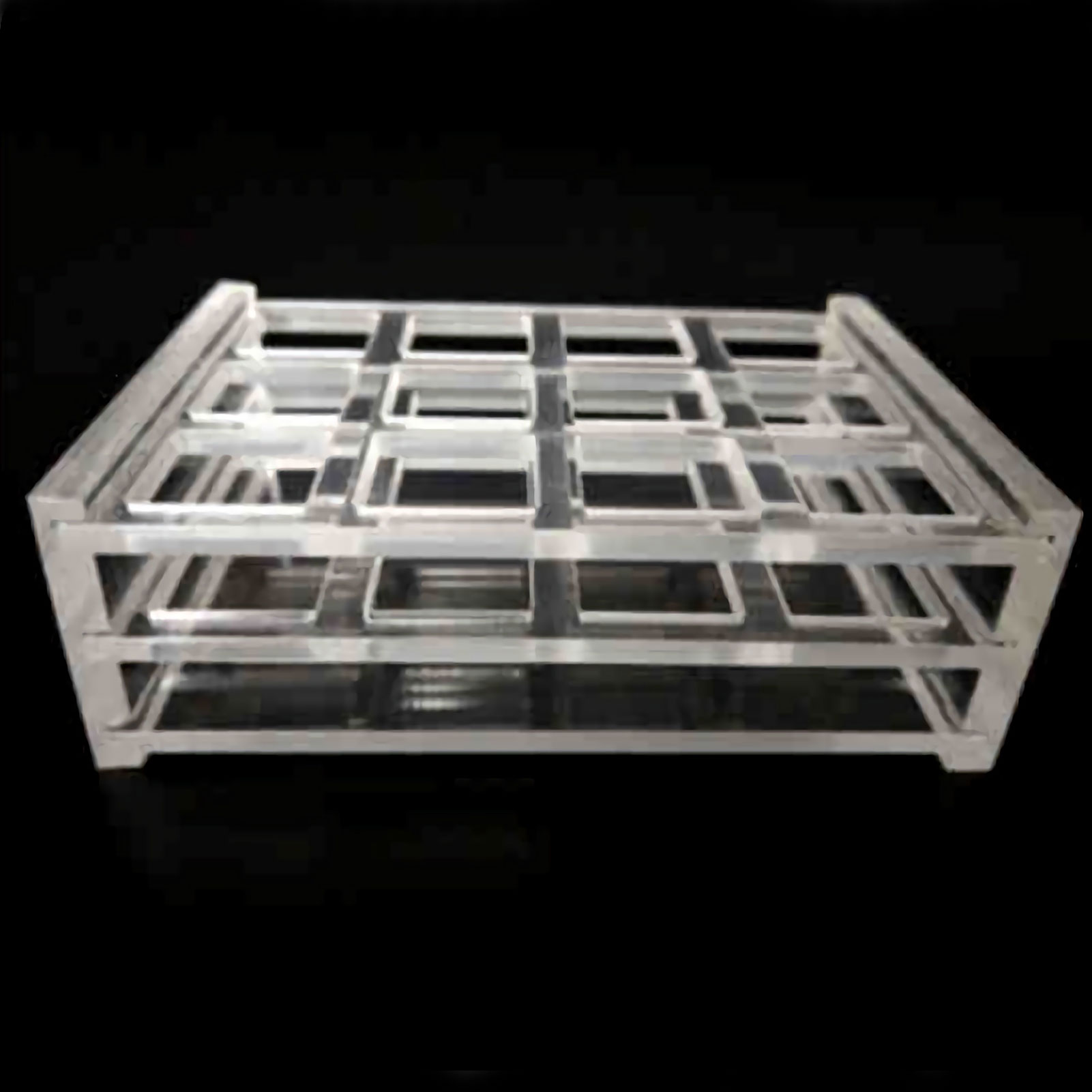 ADAMAS BETA Plexiglass Cuvette Rack 5-24 Well Acrylic Transparent Laboratory Cuvette Holder for 10-50MM Cuvettes Storage Stander