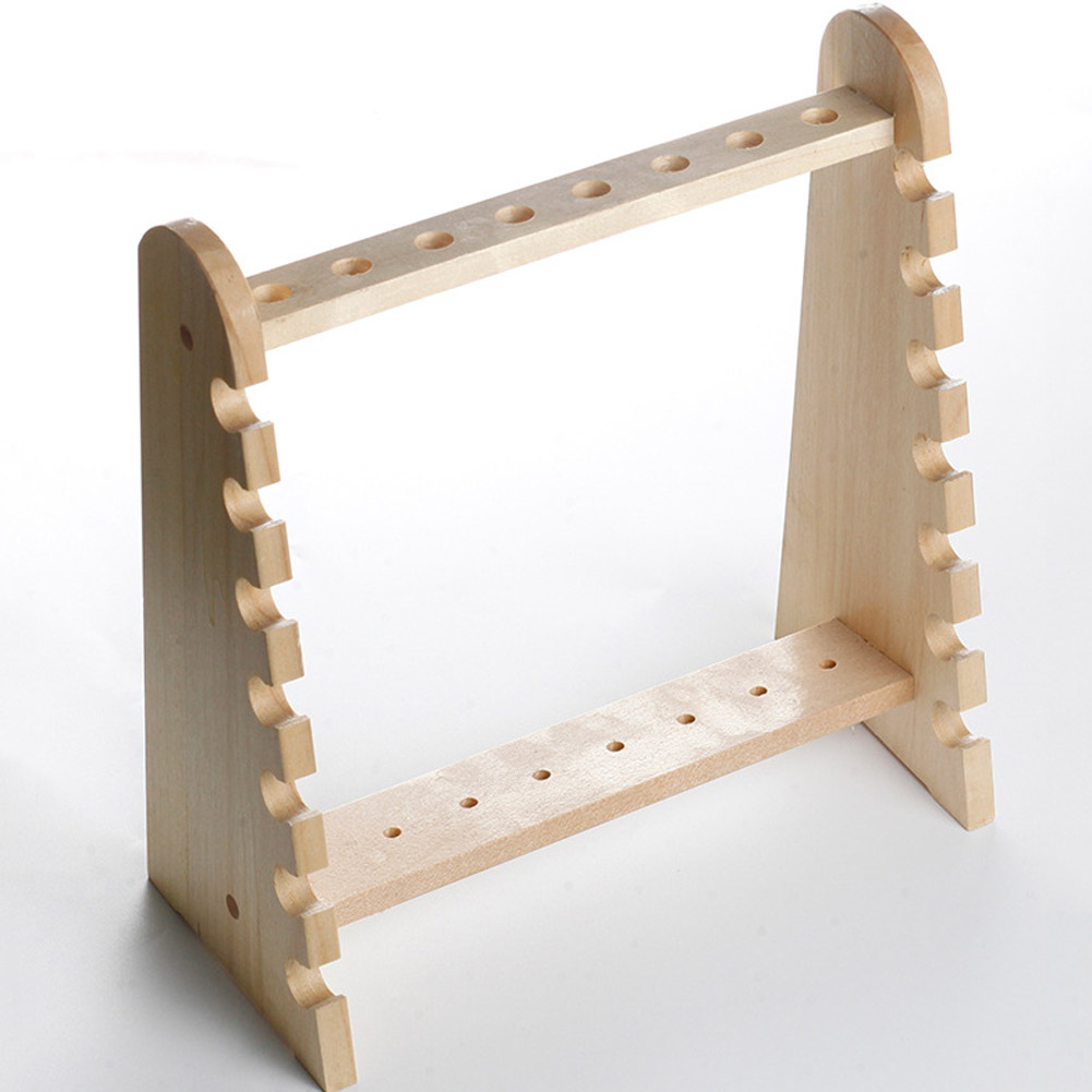 ADAMAS-BETA Lab Wooden Pipette Rack Trapezoid / Disc Type Laboratory Horizontal Pipe Holder 7 Wells 16 Holes for 10ml 25ml Pipettes