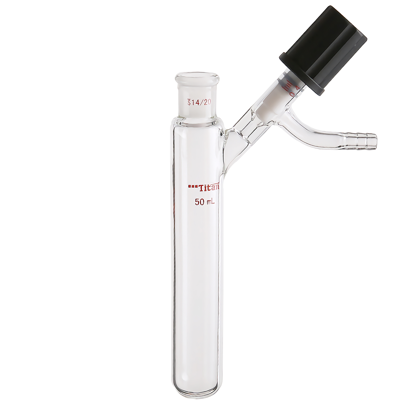 ADAMAS-BETA Glass Thick Wall Reaction Tubes with Branch Pipe 4mm High Vacuum Valve Grinding Mouth 25ml 50ml 100ml Lab Glassware