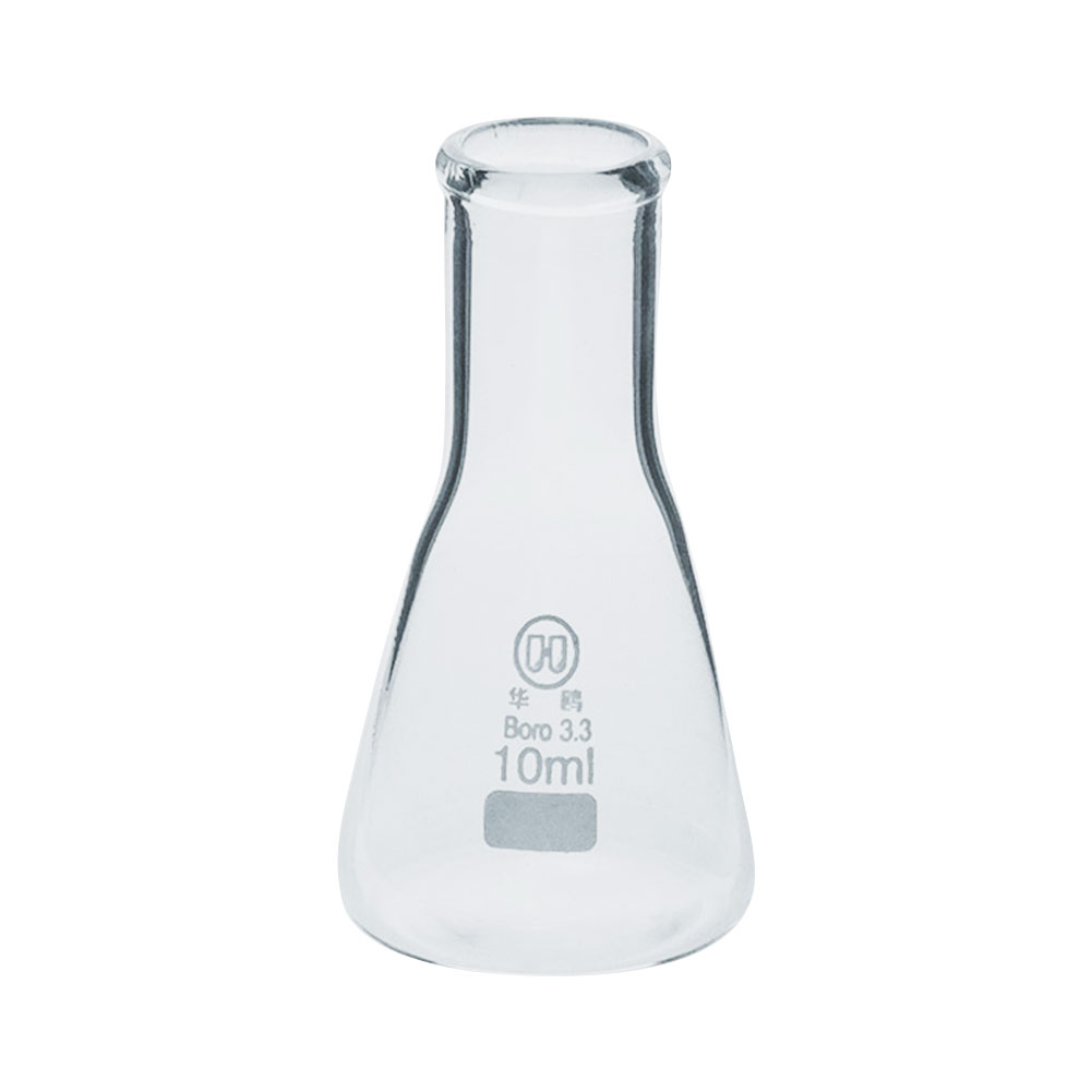 ADAMAS-BETA Lab Glass Triangular Beaker Erlenmeyer Flask with Stopper Narrow Mouth/Wide Neck 25ml-1000ml Micro Erlenmeyer Flask 10ml (Pack of 6/12)