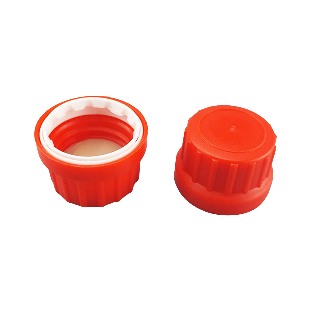 ADAMAS-BETA Lab Universal Bottle Cap PP Plastic Screw Mouth Standard Mixed Resin Cover with U-shaped LDPE Inner Plug/PE PTFE Gasket Sealing Caps