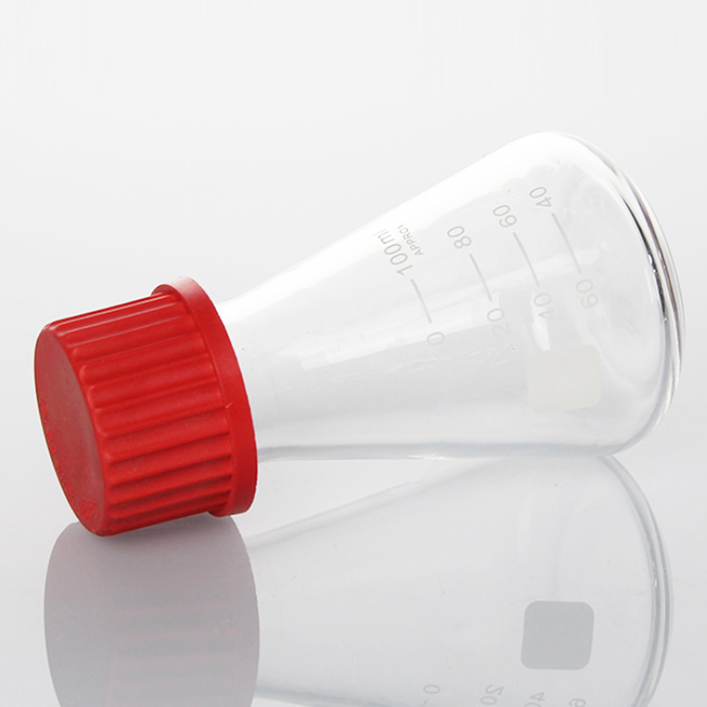 ADAMAS BETA Lab Triangular Standard Sample Bottle with Cover Silicone Gasket Glass Graduated Liquid Storage Laboratory Reagent Bottle