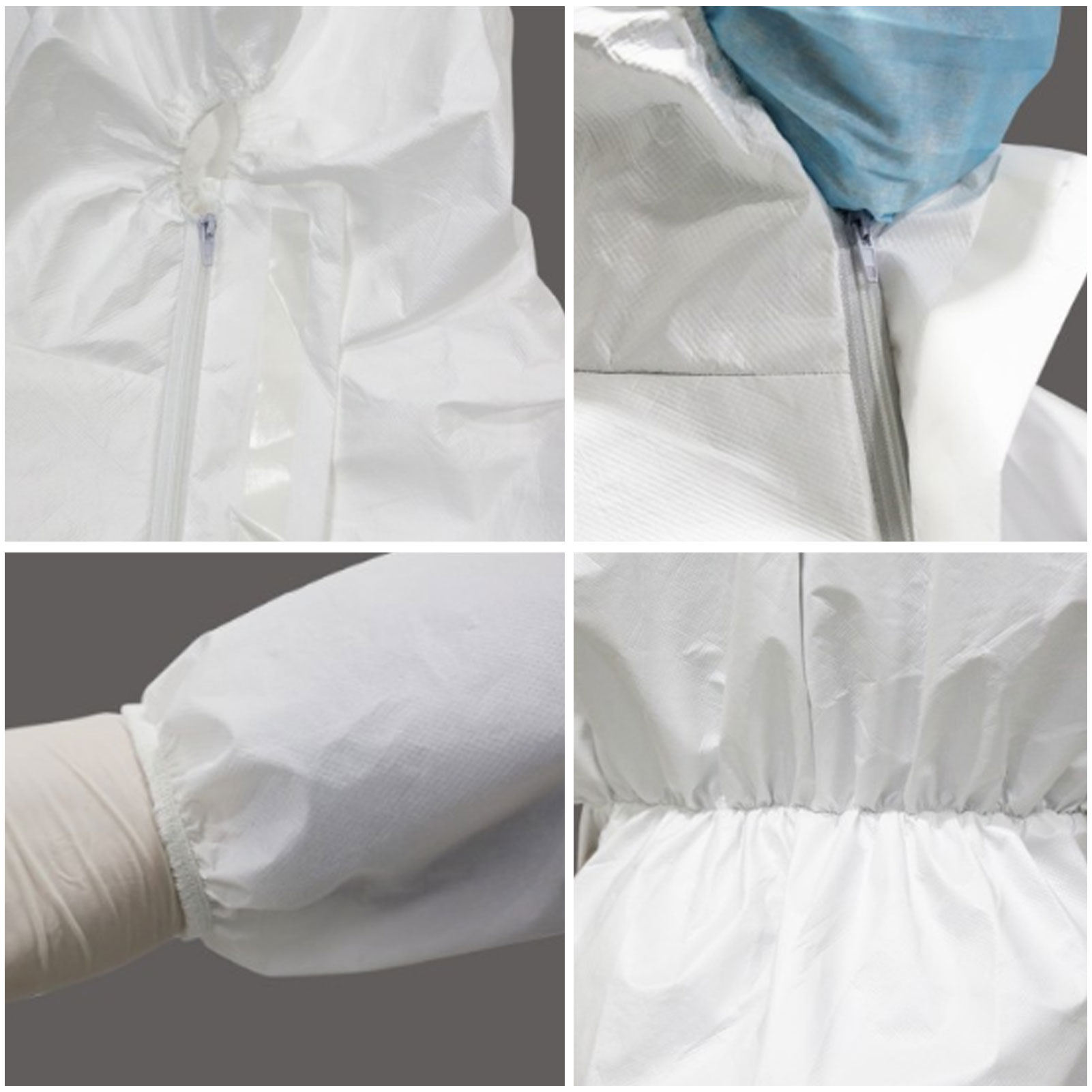 ADAMAS BETA Disposable Isolation Gown Non-woven Fabric Laboratory Protective Clothing One-Piece Hooded Dustproof Clean Coverall