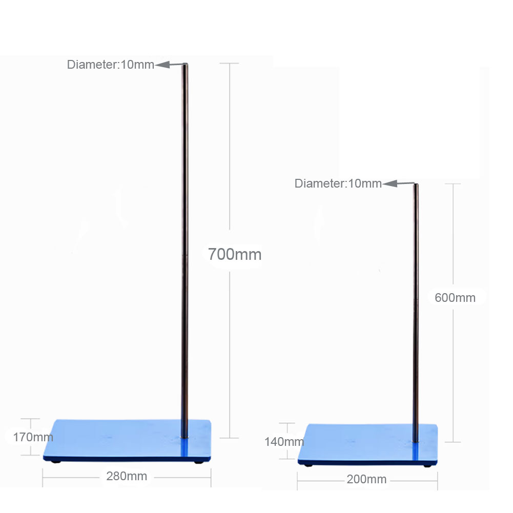 ADAMAS-BETA Lab Iron Frame Platform Set Beaker Clamp Iron Ring Cross Clips 40-70cm Metal Pole Height for Heating Experiment