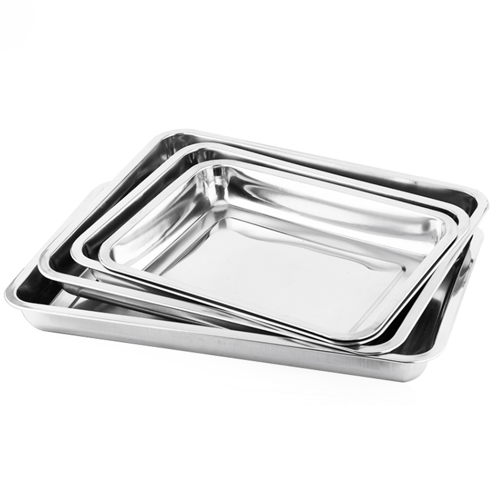 ADAMAS BETA 304 Stainless Steel Square Plate Laboratory Appliances Holding Tray Rectangular Shallow Dish for Kitchen/Baking Container