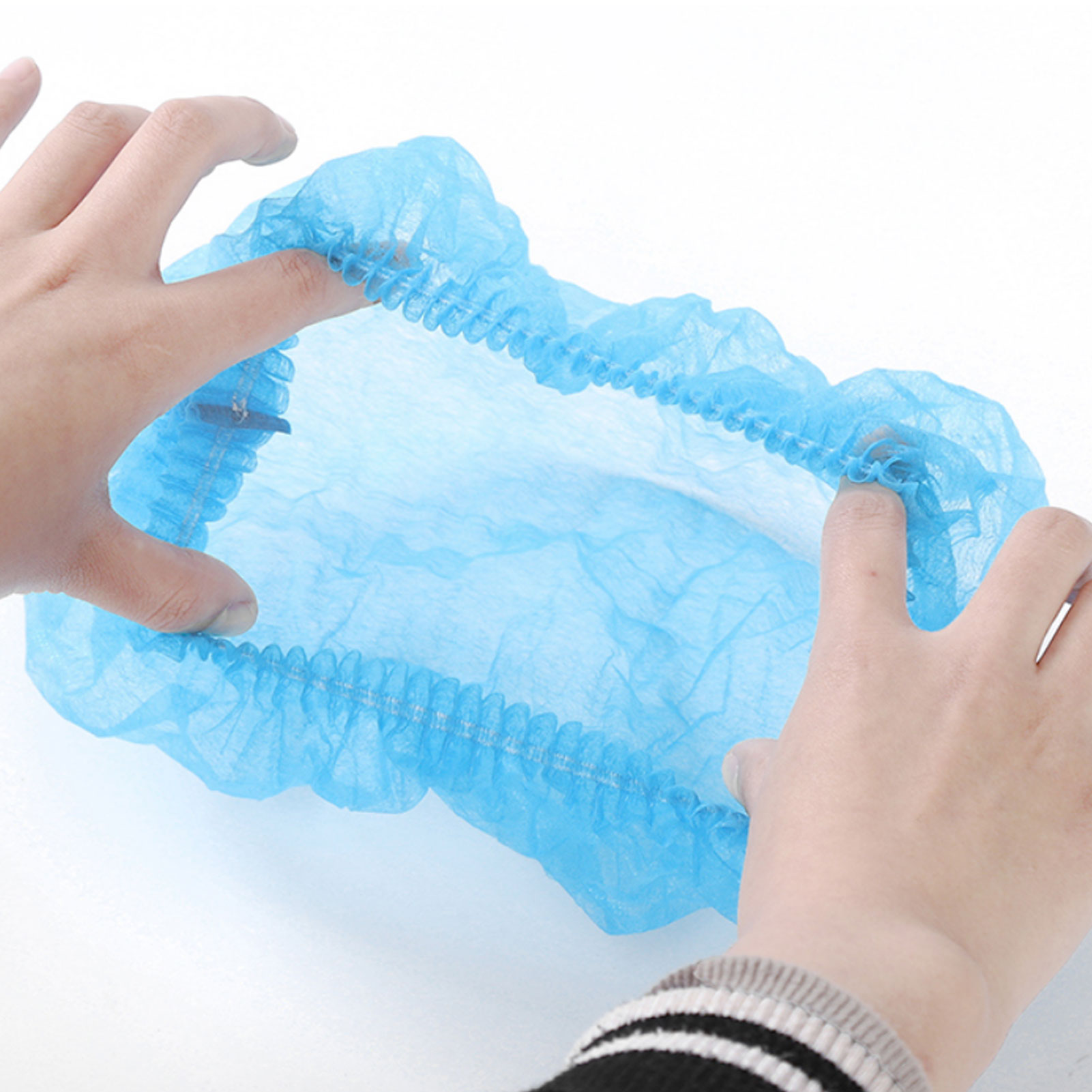 ADAMAS-BETA Double-strand Non-woven Fabric Bar Cap Disposable Cleaning Headgear Laboratory Breathable Dust-free Caps