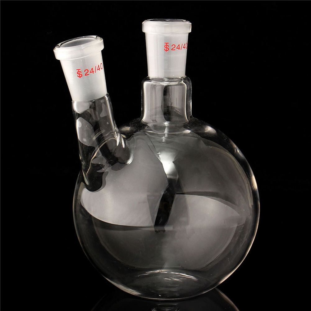 ADAMAS-BETA Two-Necked Flask Lab Glassware Spherical Bottle Round-Bottomed Grind Reaction Flasks 10-2000ml for Distillation Experiment