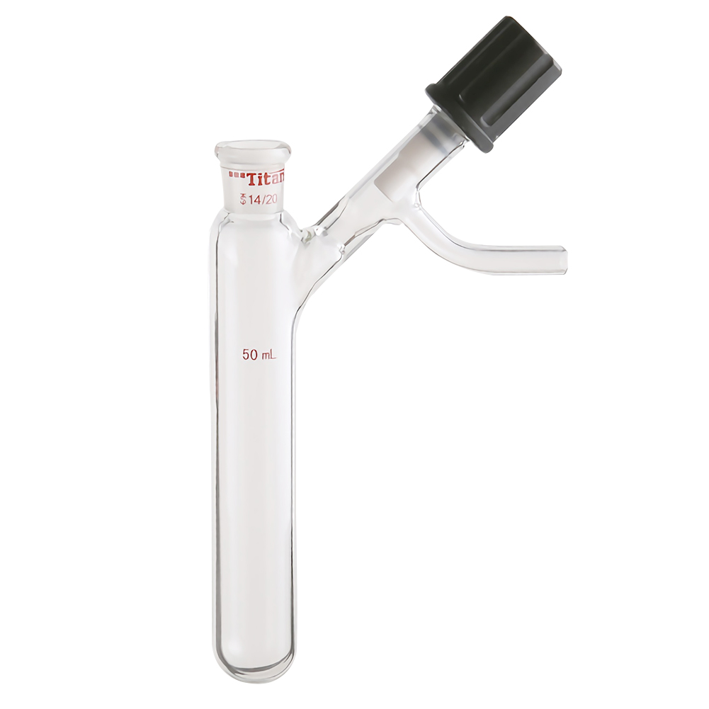 ADAMAS-BETA Glass Thick Wall Reaction Tubes with Branch Pipe 4mm High Vacuum Valve Grinding Mouth 25ml 50ml 100ml Lab Glassware