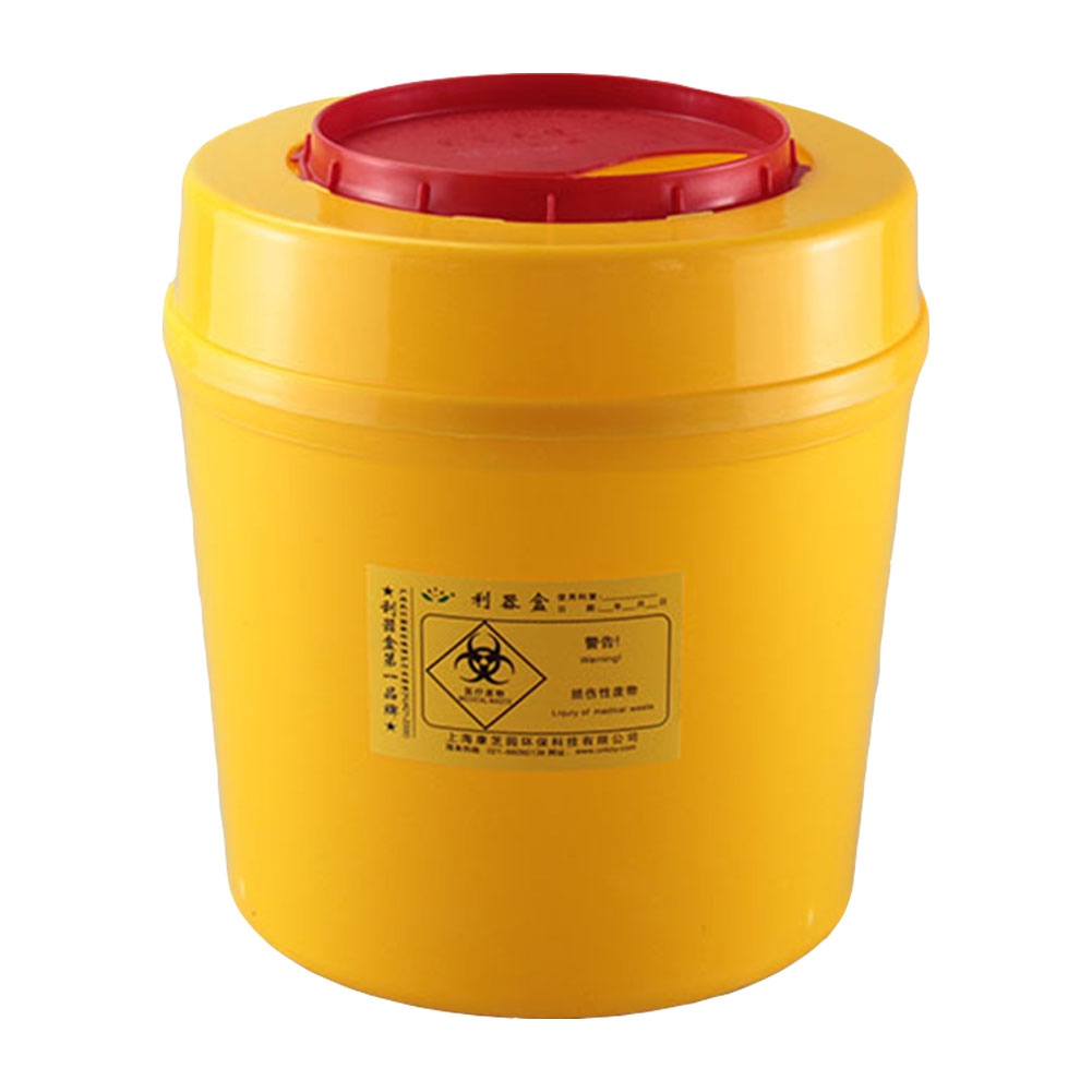 ADAMAS-BETA Container for Sharps Square Round Sharp Containers for Needles 3L,4L,5L,6L,6.5L,8L