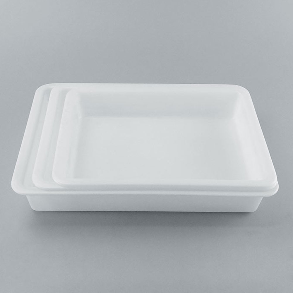 ADAMAS-BETA Laboratory PP Plastic Dish Square Portable Rectangular White Lab Supplies Storage Tray without Cover