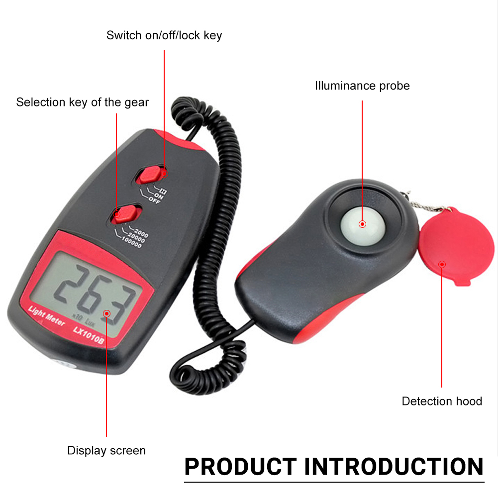 ADAMAS-BETA Light Intensity Meter LX1010B Lux Meter Illumination Photometer Liquid Crystal Display Large Range Illuminometer